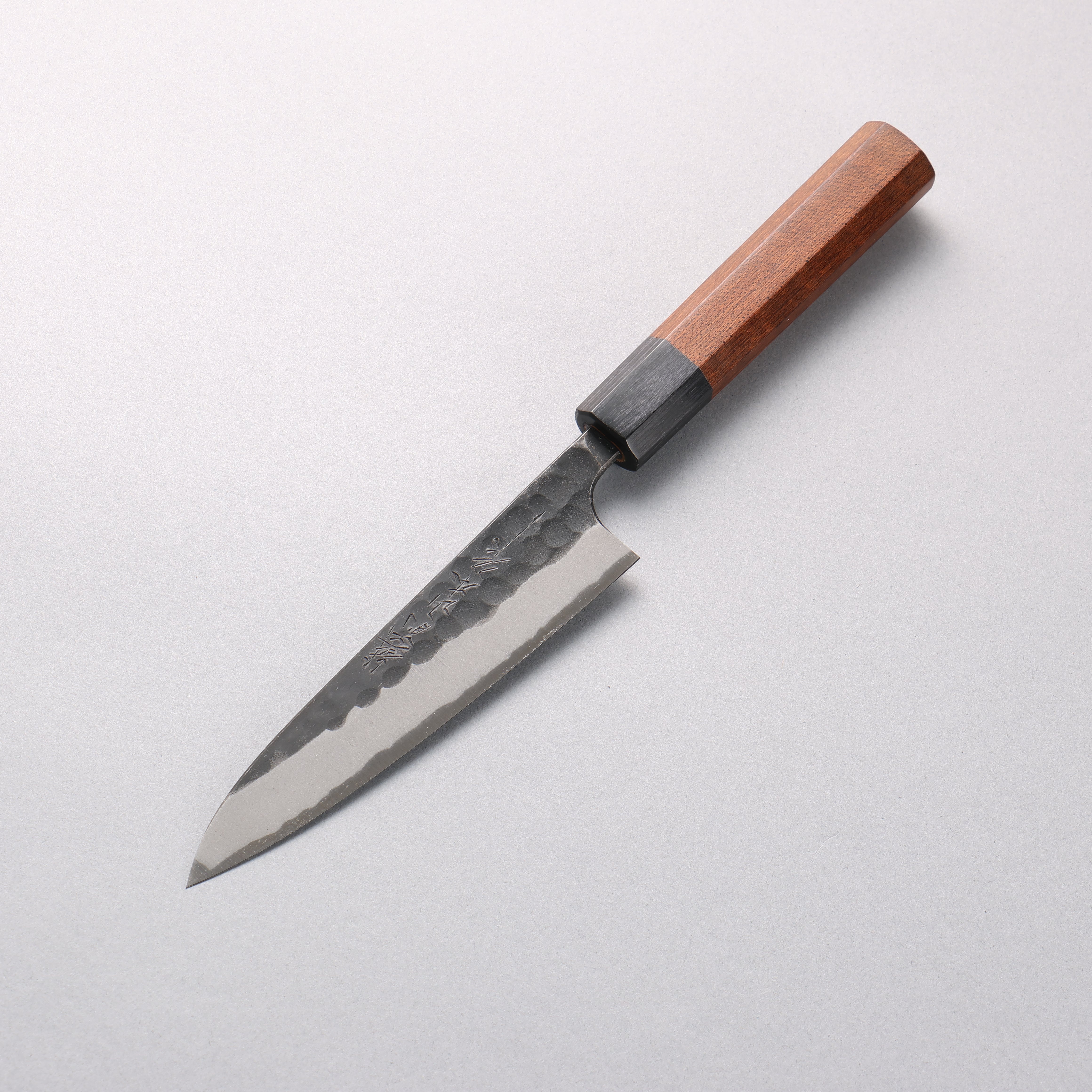 Nao Yamamoto Blue Super Kurouchi Hammered(Maru) Petty-Utility 135mm Maple Stabilized Handle