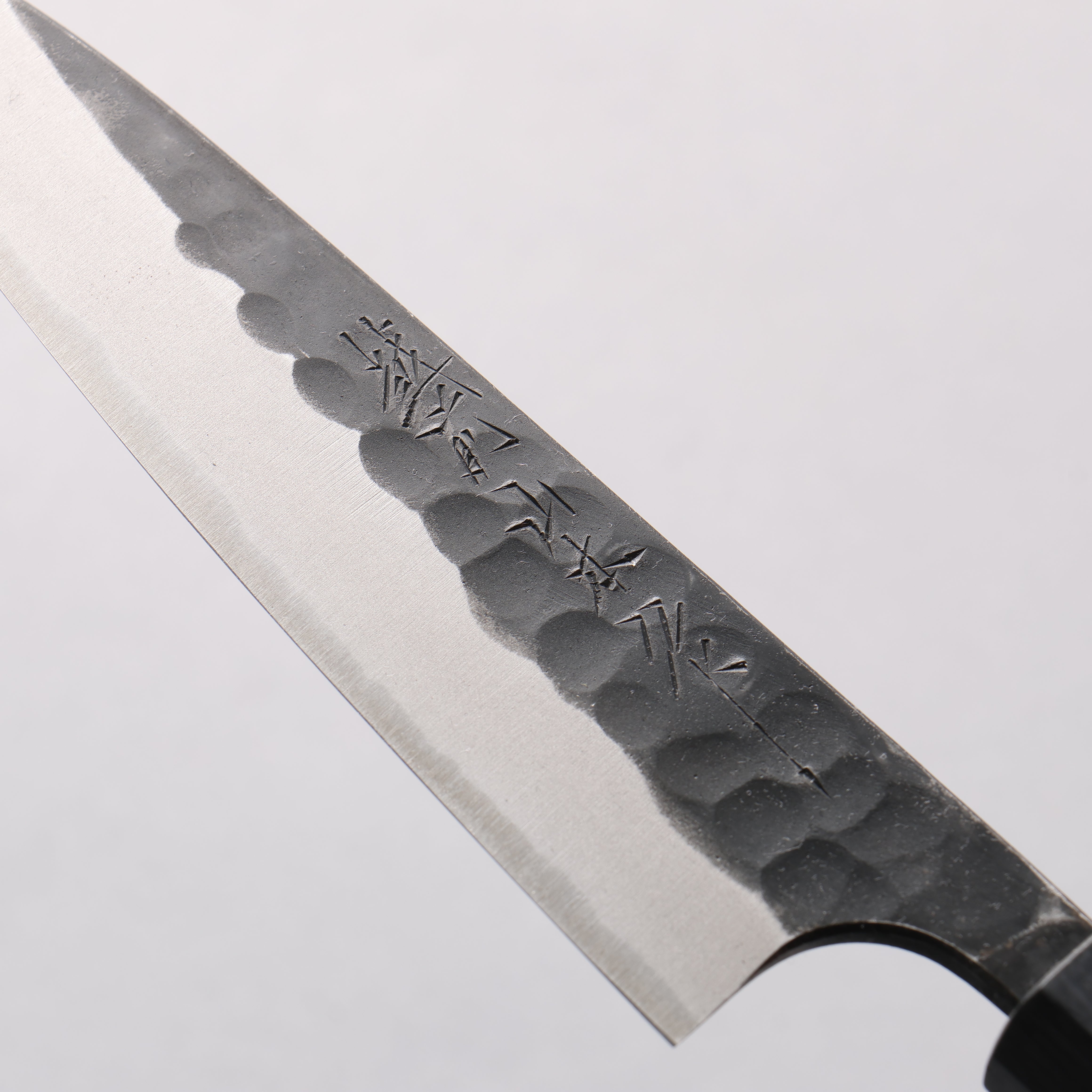 Nao Yamamoto Blue Super Kurouchi Hammered(Maru) Petty-Utility 135mm Maple Stabilized Handle