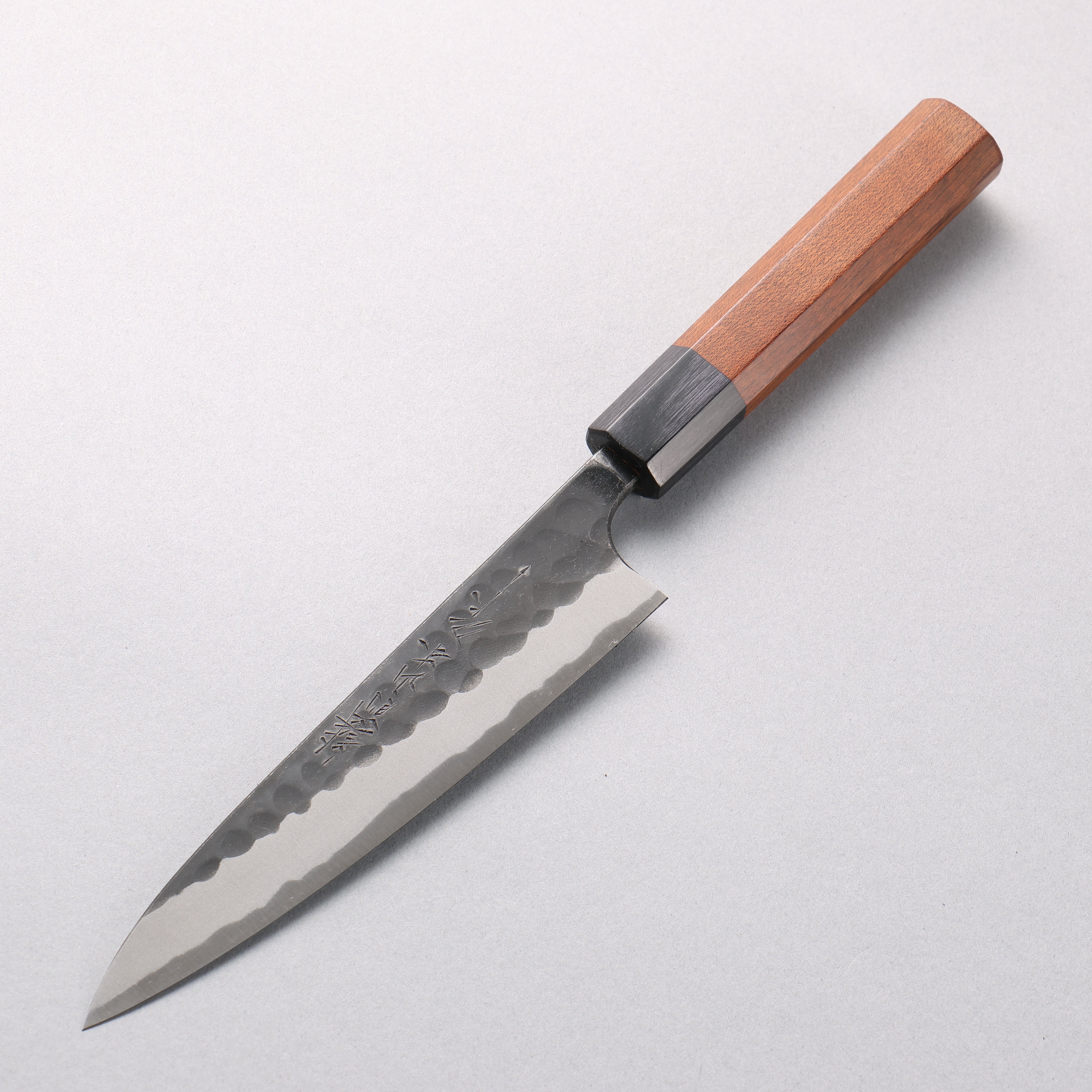 Nao Yamamoto Blue Super Kurouchi Hammered(Maru) Petty-Utility 150mm Maple Stabilized Handle