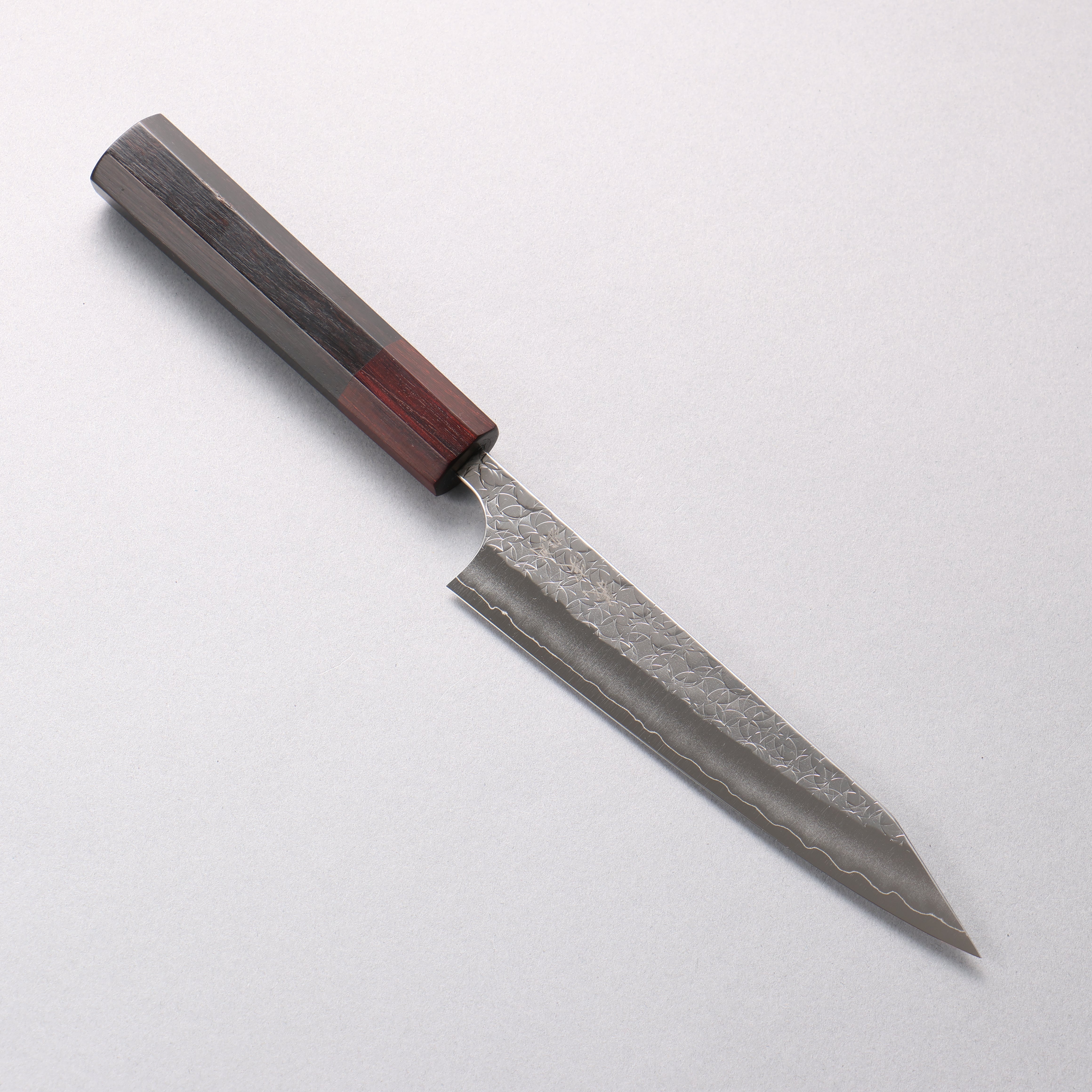 Yoshimi Kato Minamo SG2 Hammered Kiritsuke Petty-Utility 150mm Ebony (ferrule: Sandalwood) Handle