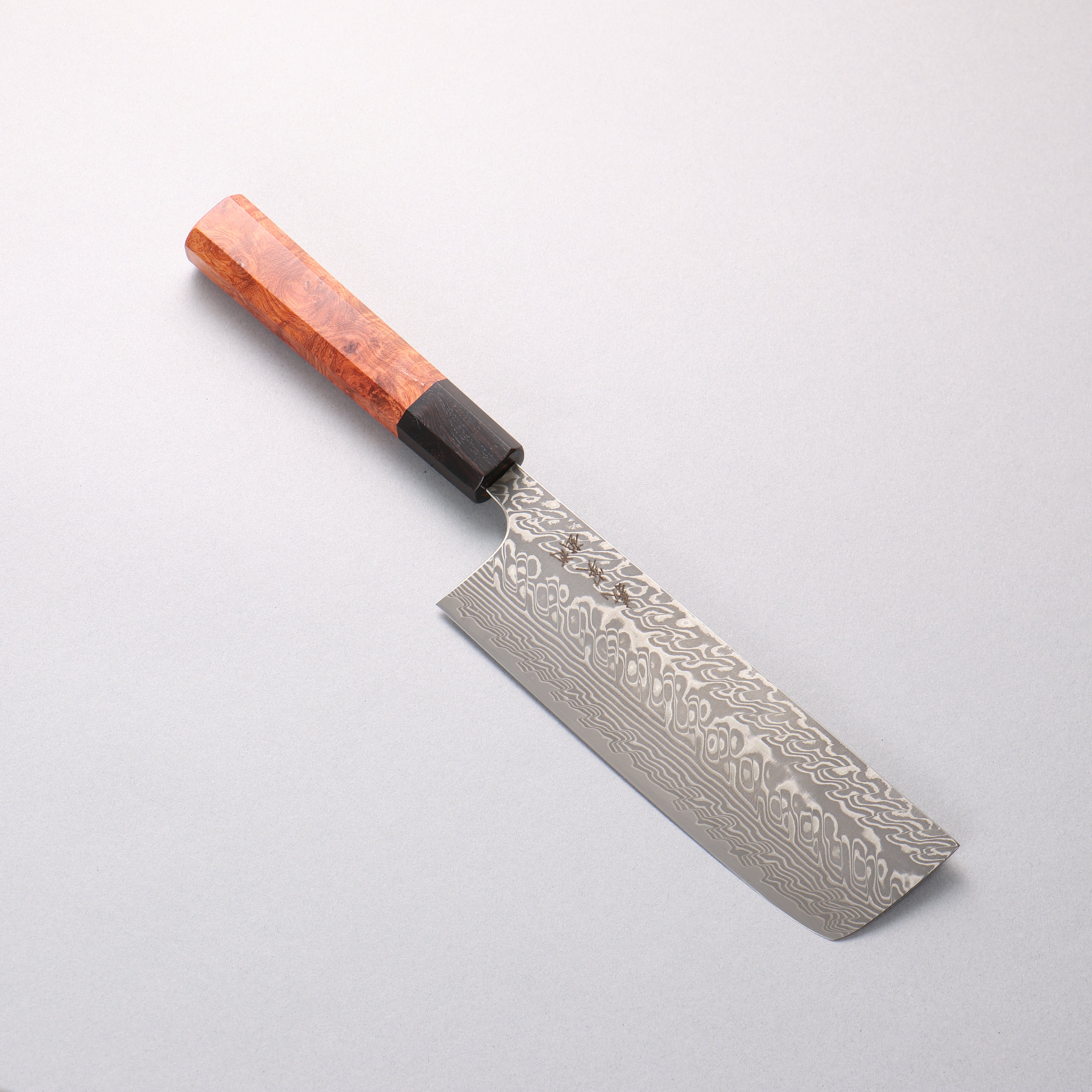 Yoshimi Kato SG2 Black Damascus Nakiri 165mm Chinese Quince (Ferrule: Ebony) Handle
