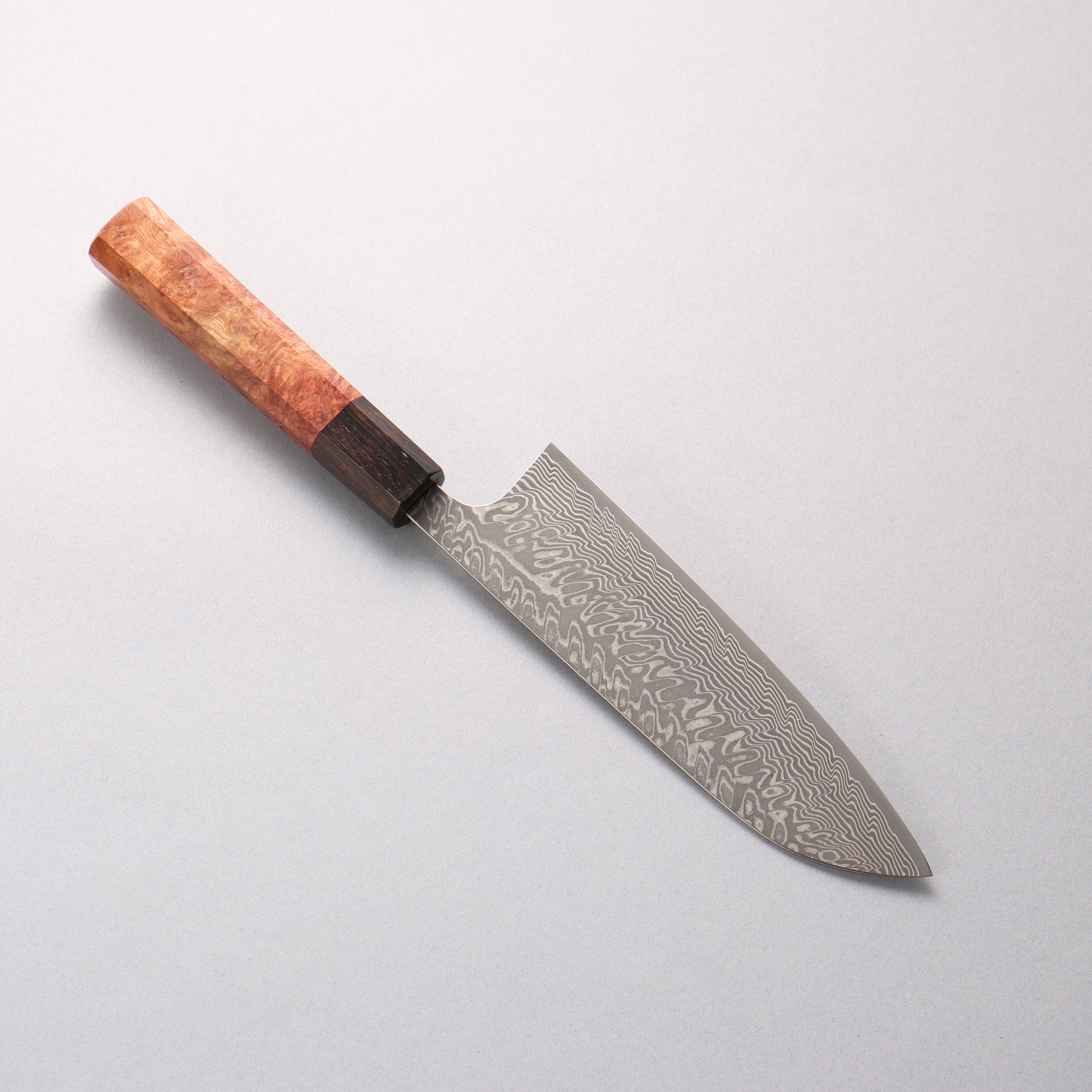 Yoshimi Kato SG2 Black Damascus Santoku 170mm Chinese Quince (Ferrule: Ebony) Handle