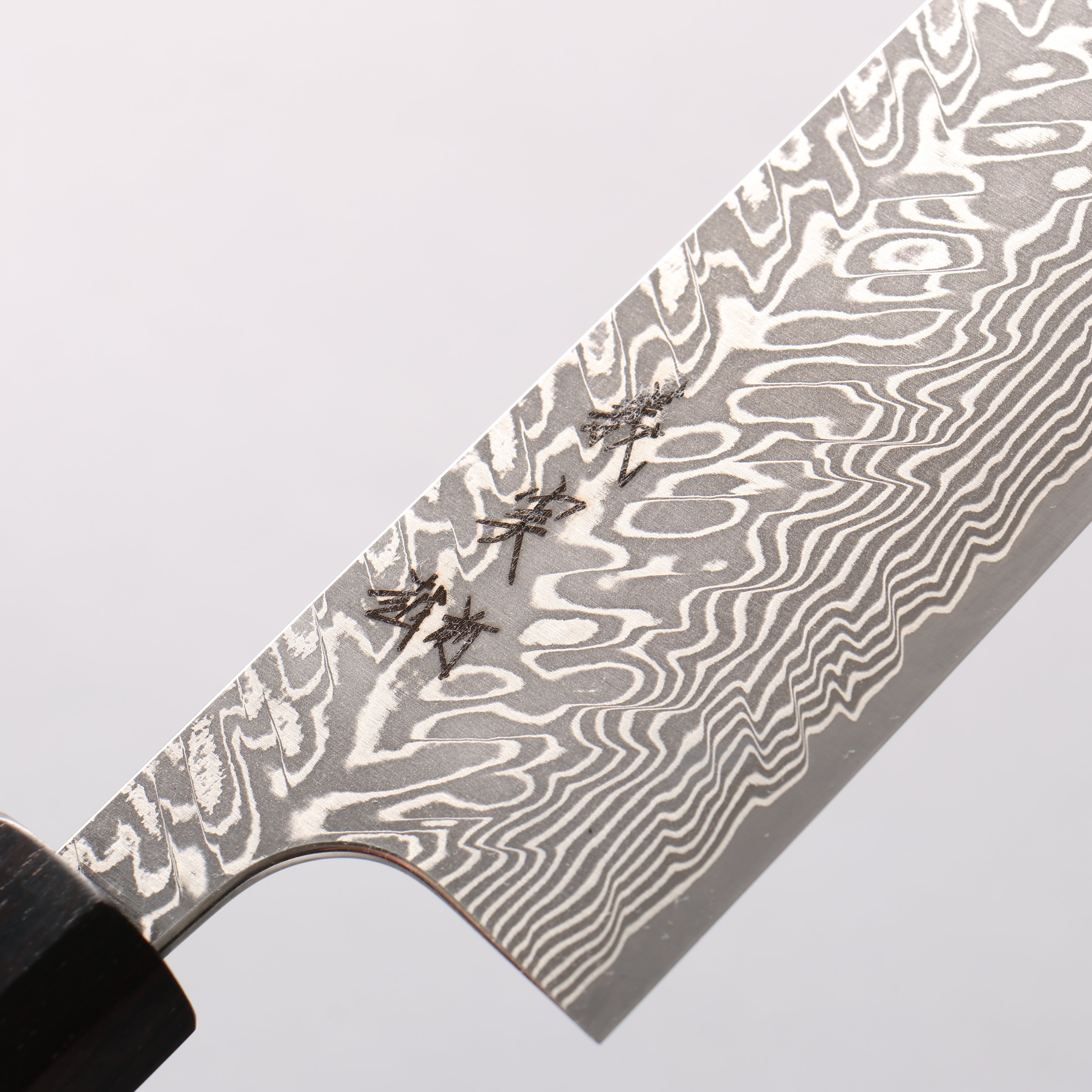 Yoshimi Kato SG2 Black Damascus Santoku 170mm Chinese Quince (Ferrule: Ebony) Handle