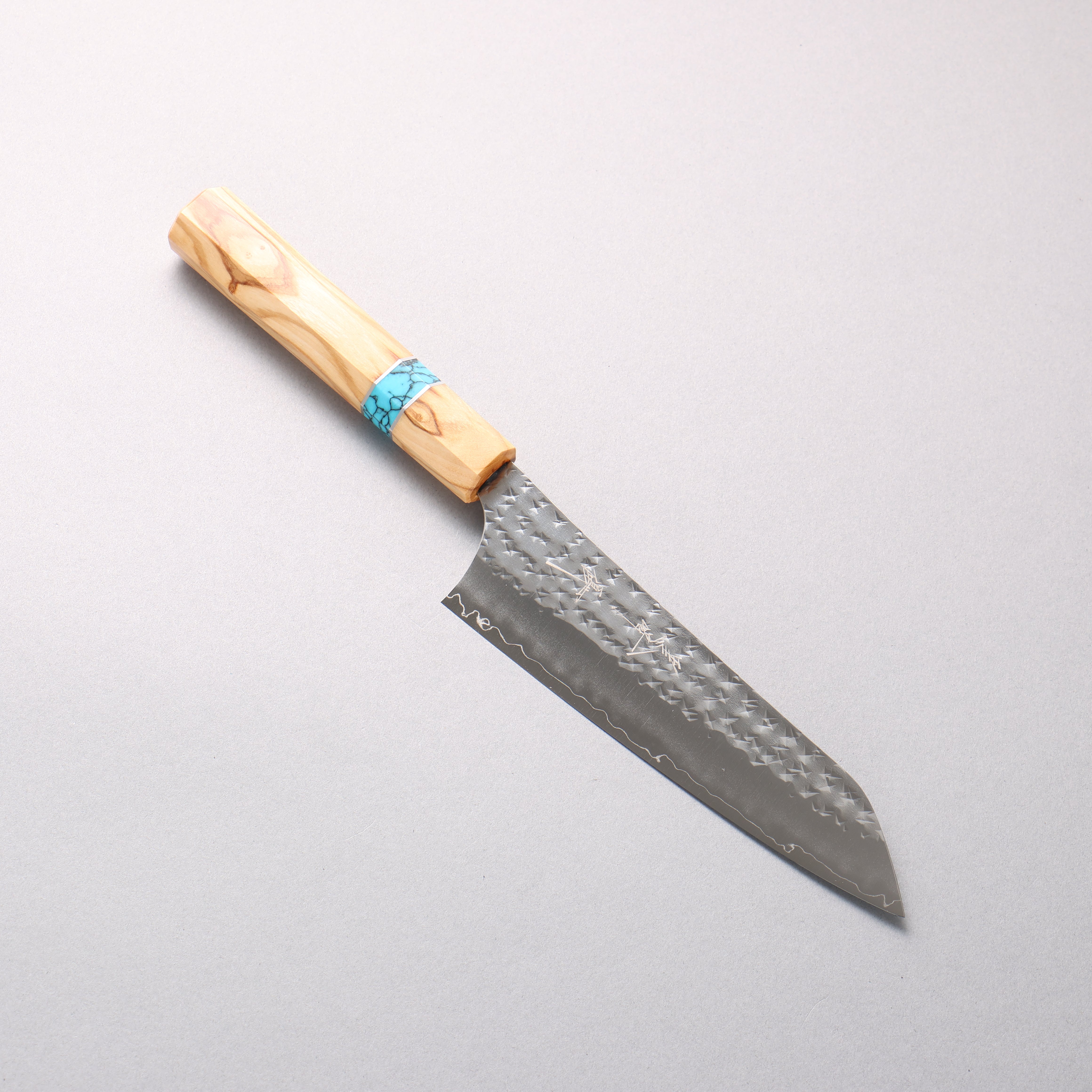 Yu Kurosaki Senko Ei SG2 Hammered Small Bunka 150mm Olive Tree (Turquoise Ring) Handle