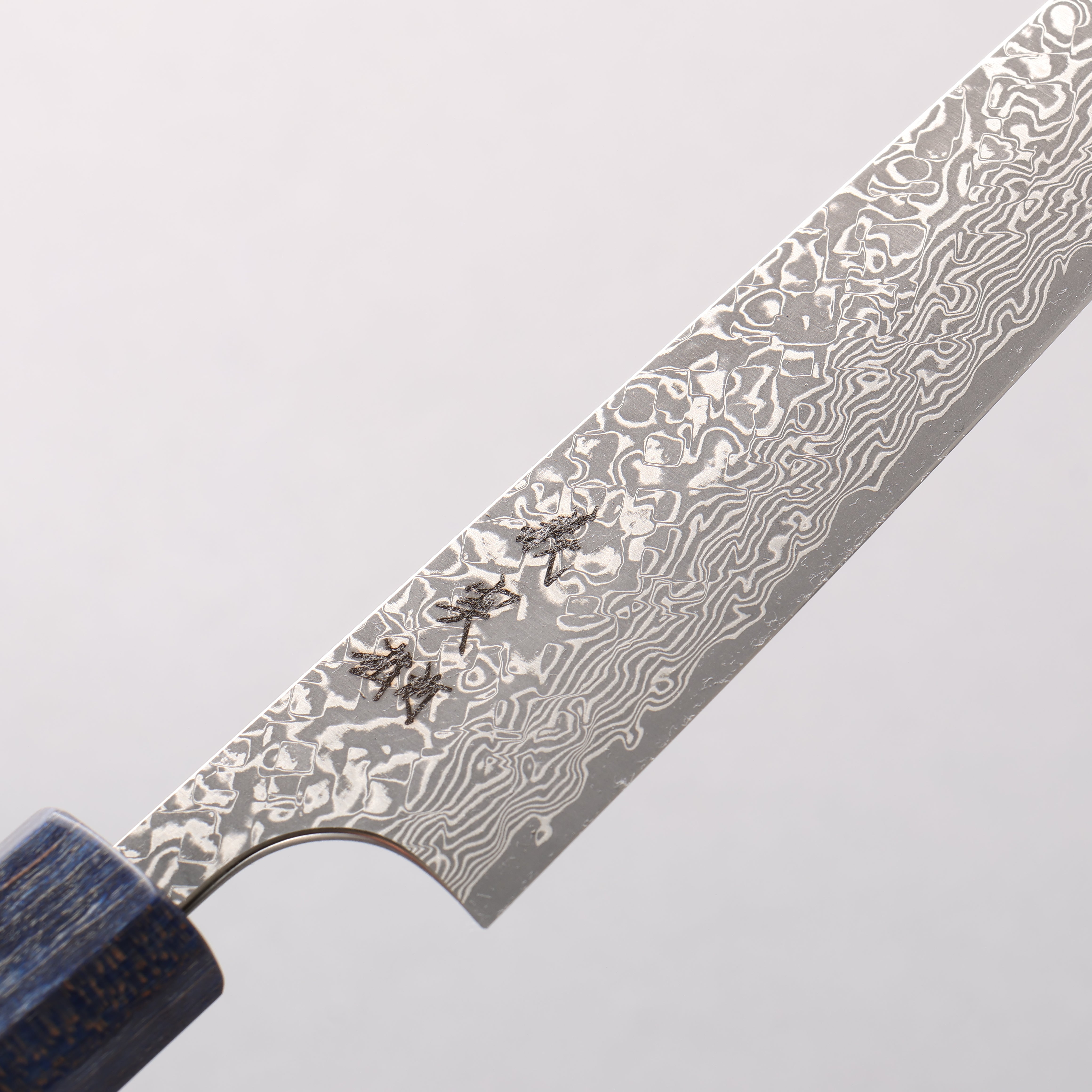 Yoshimi Kato VG10 Black Damascus Petty-Utility 150mm Blue Stabilized Wood (With Red Ring) Handle