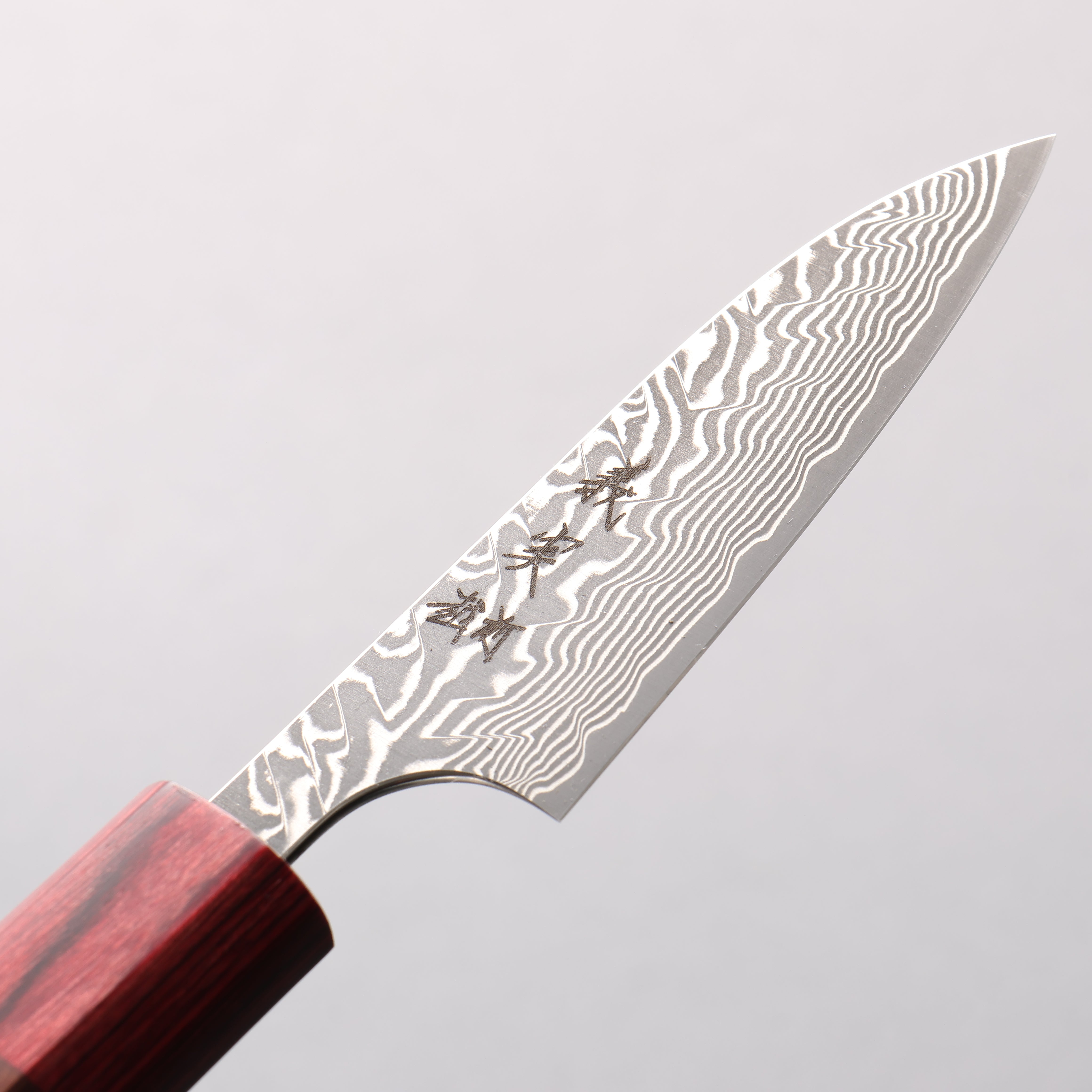 Yoshimi Kato SG2 Black Damascus Petty-Utility 80mm Honduras (ferrule: Red Pakka wood) Handle