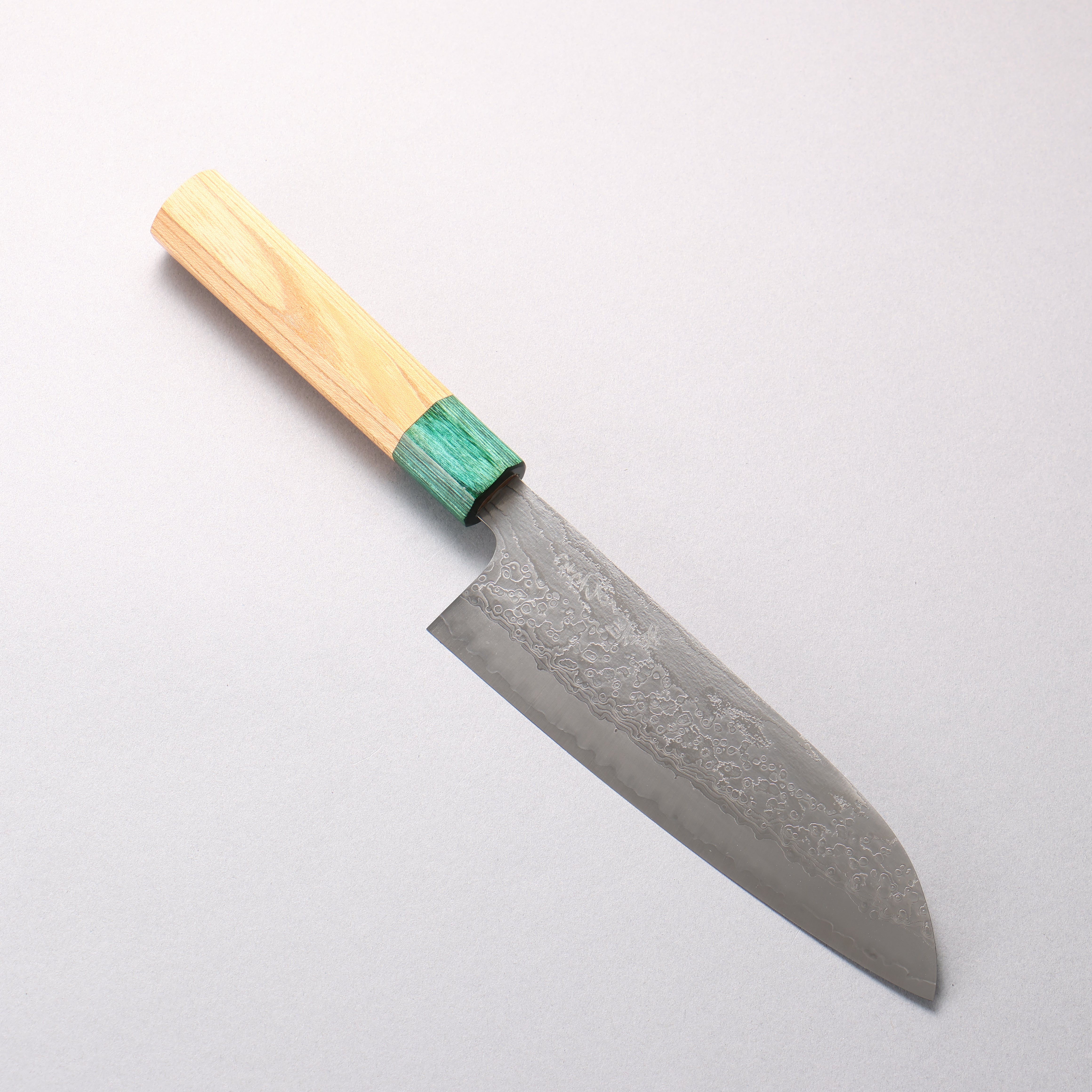 Makoto Kurosaki Tree Spirit VG10w Damascus Santoku 165mm Japanese Elm (Ferrule: Green Pakka Wood) Handle
