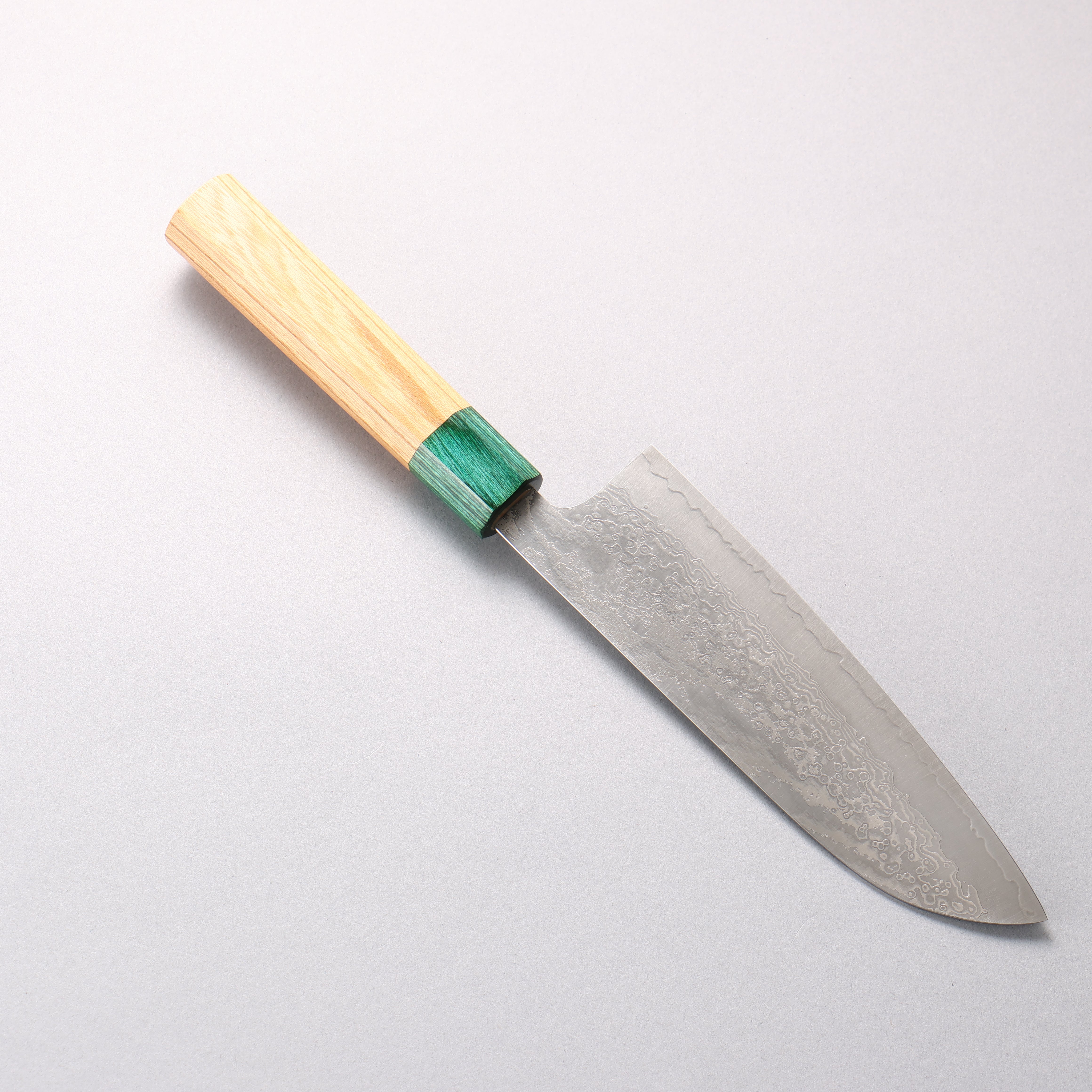 Makoto Kurosaki Tree Spirit VG10w Damascus Santoku 165mm Japanese Elm (Ferrule: Green Pakka Wood) Handle