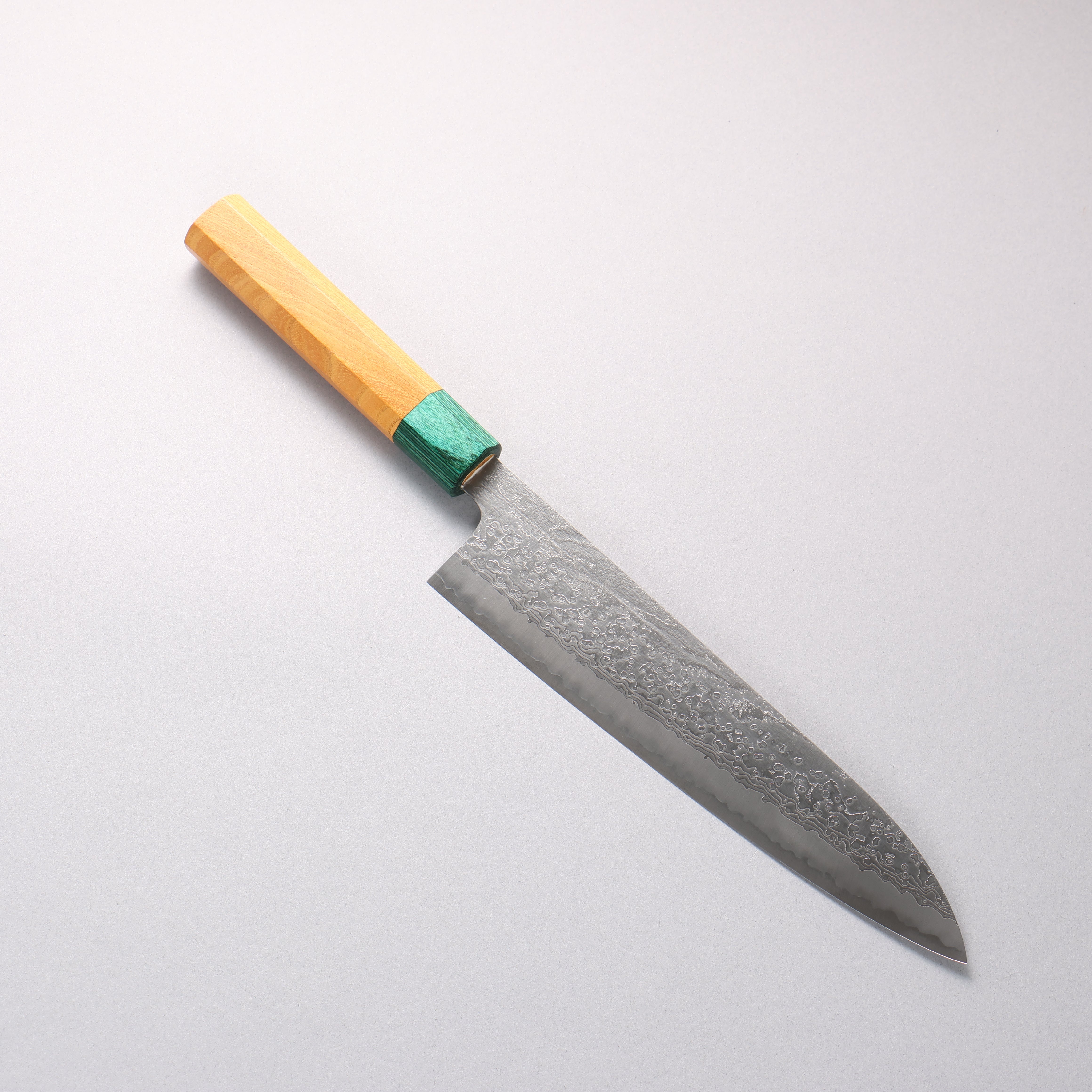 Makoto Kurosaki VG10w Damascus Gyuto 210mm Japanese Elm (Ferrule: Green Pakka Wood) Handle