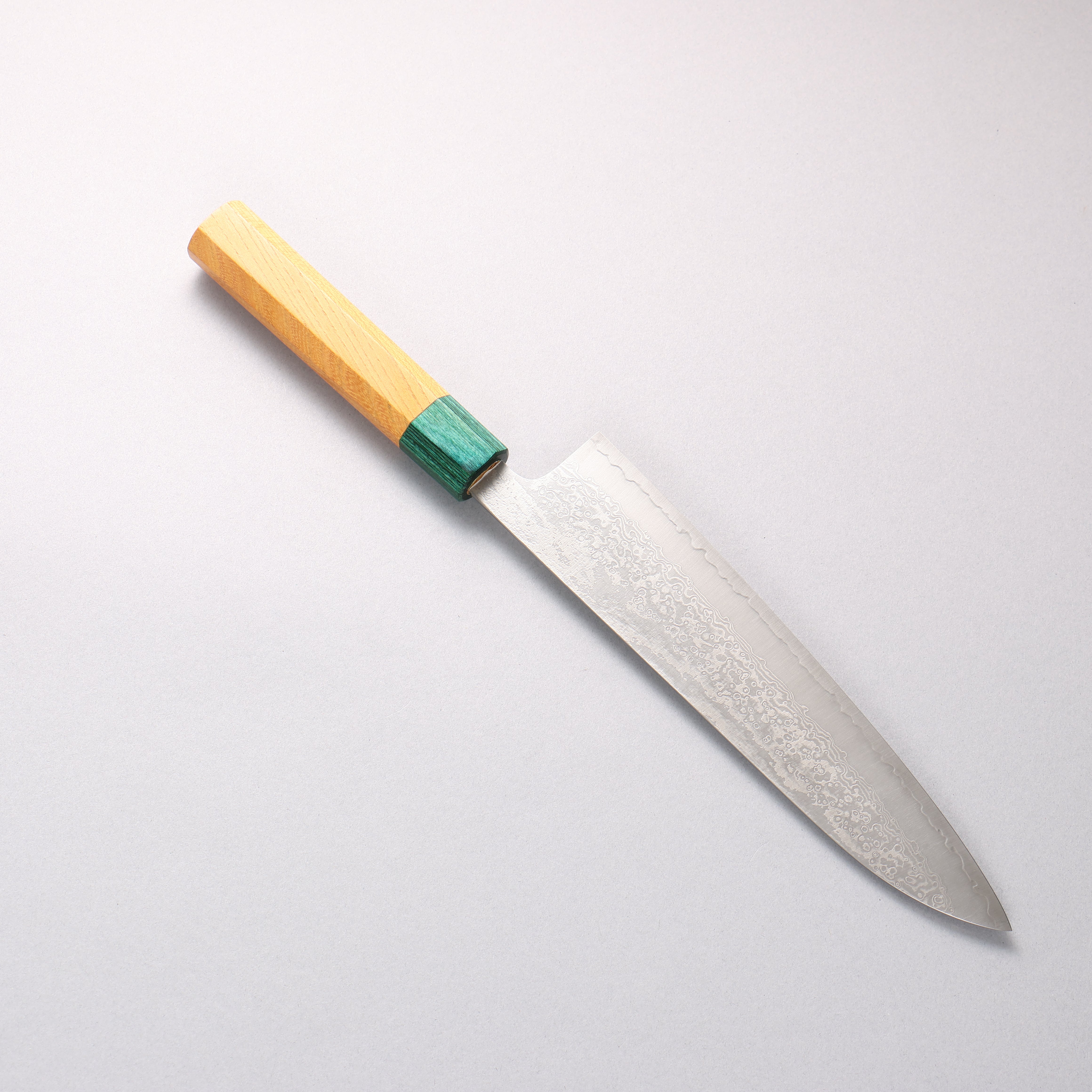 Makoto Kurosaki VG10w Damascus Gyuto 210mm Japanese Elm (Ferrule: Green Pakka Wood) Handle