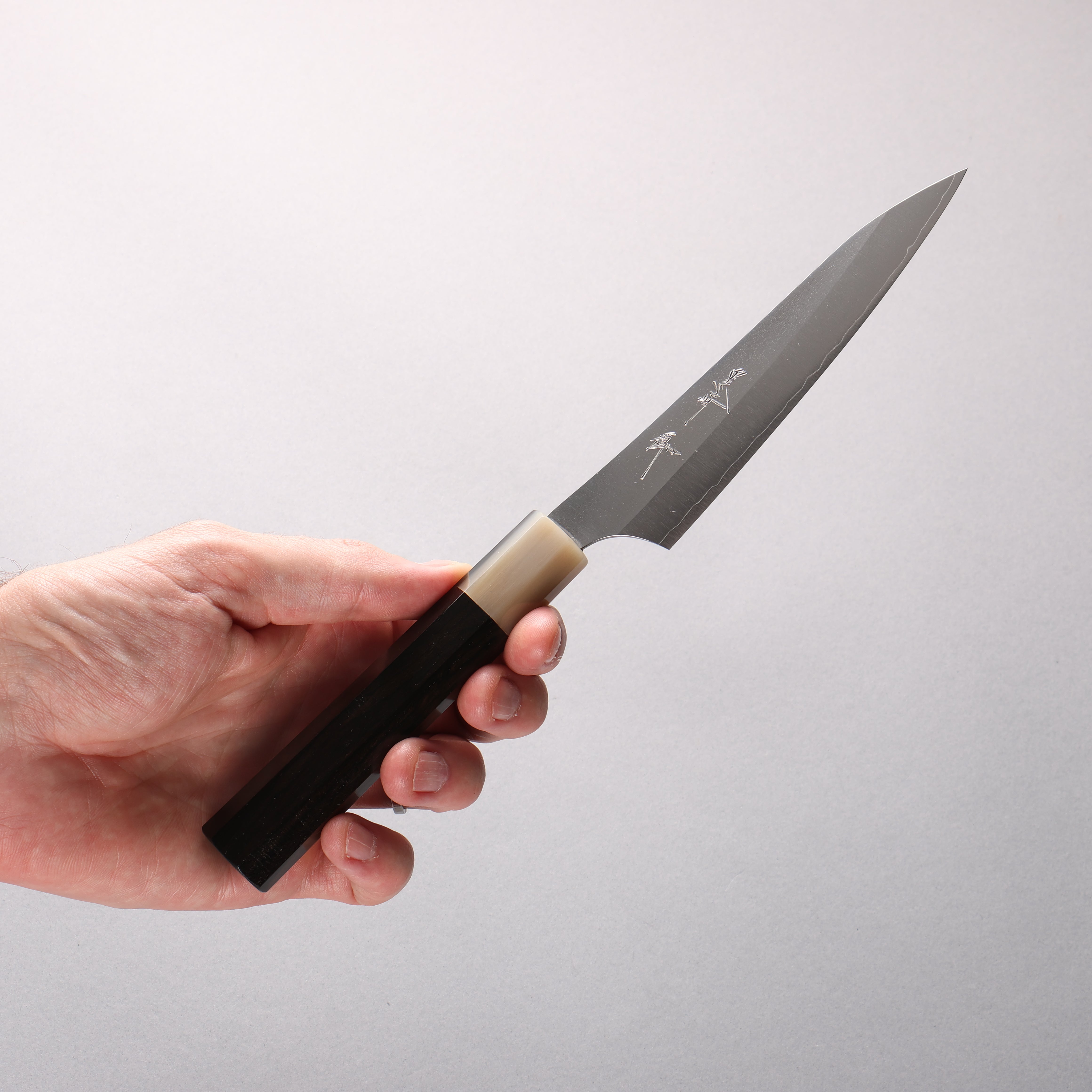 Yu Kurosaki New Gekko VG-XEOS Petty-Utility 130mm Ebony Wood & Buffalo Horn Handle - Seisuke Knife