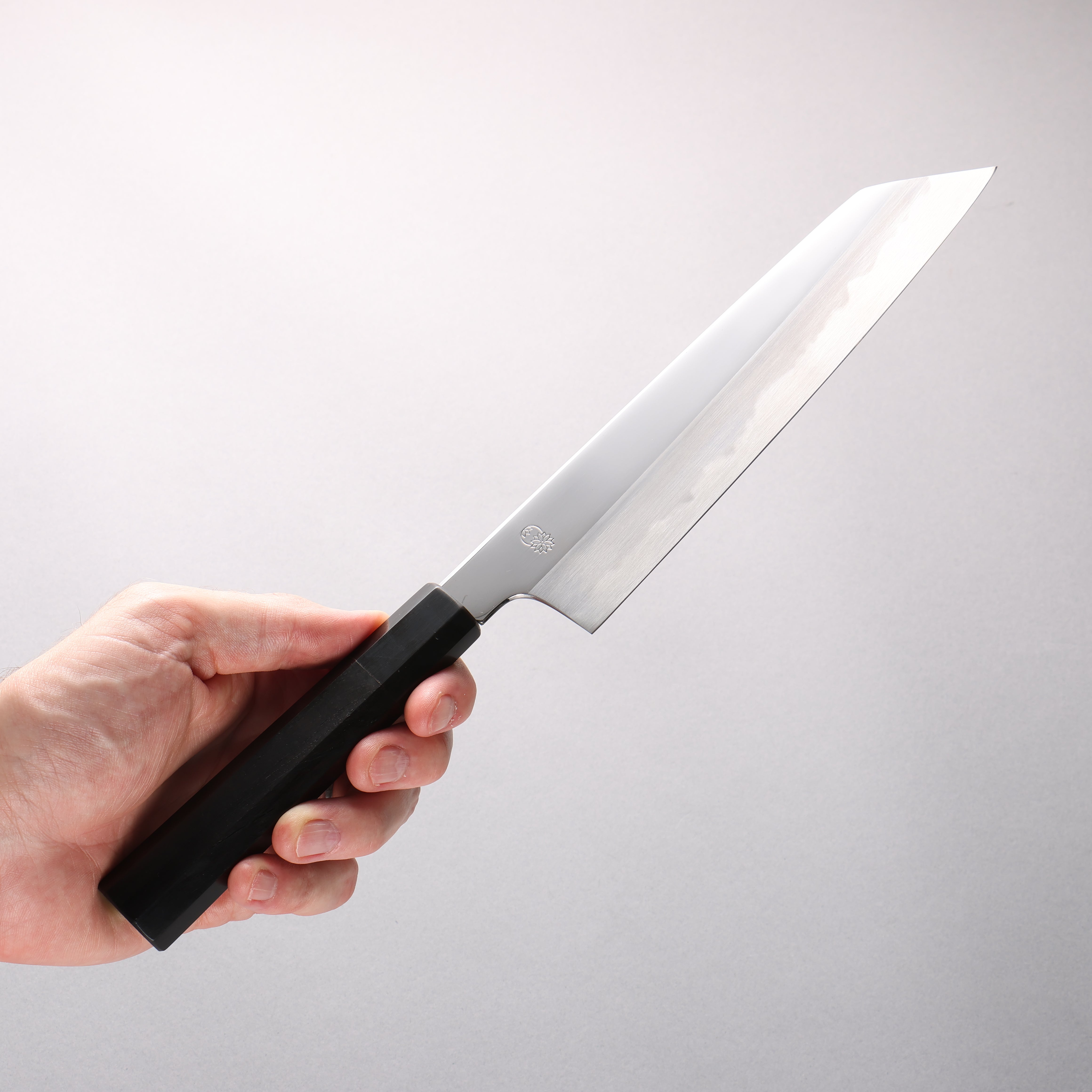 Choyo White Steel Migaki Kiritsuke Gyuto 210mm Ebony Wood & Black Water Buffalo Horn Handle - Seisuke Knife