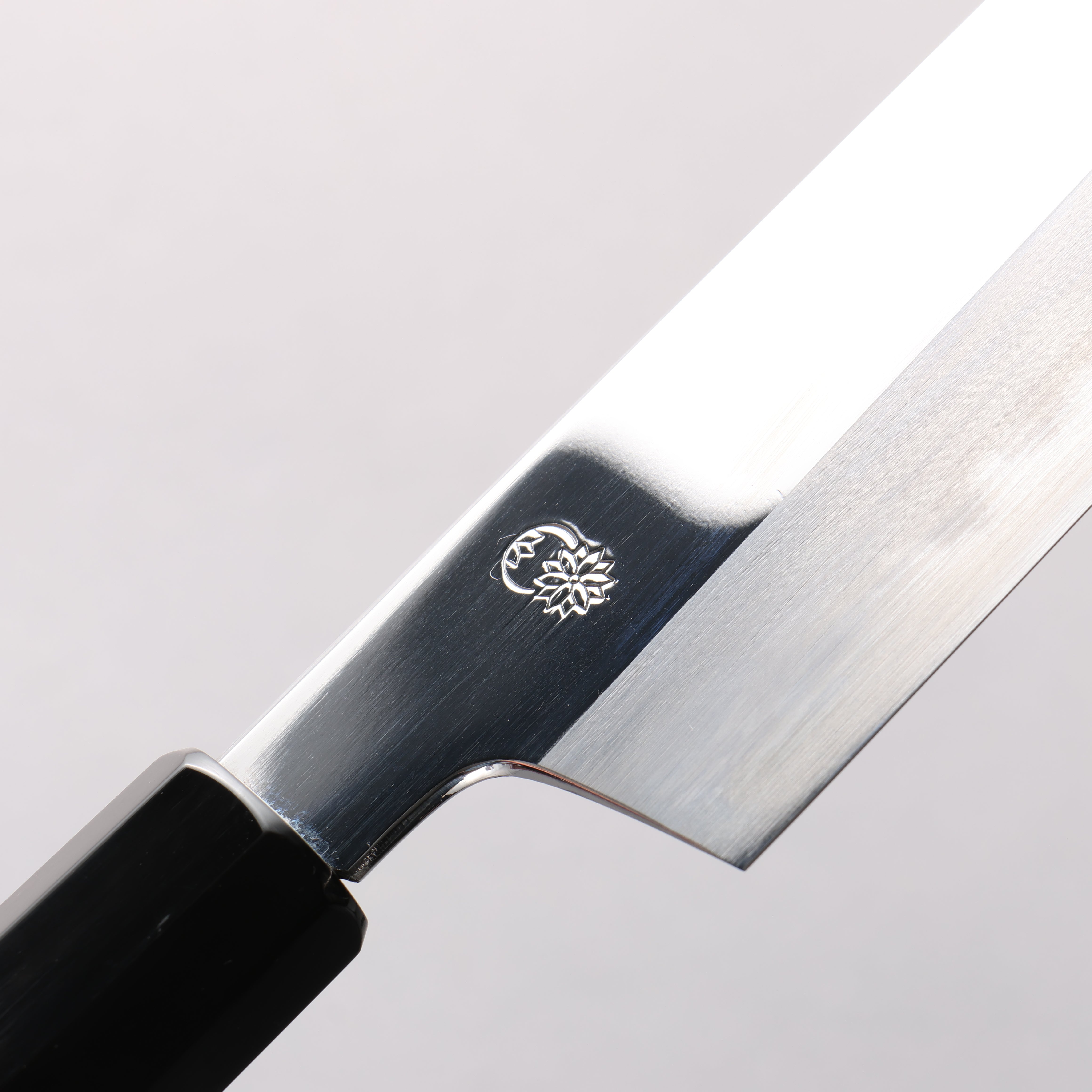 Choyo White Steel Migaki Kiritsuke Gyuto 240mm Ebony Wood & Black Water Buffalo Horn Handle - Seisuke Knife