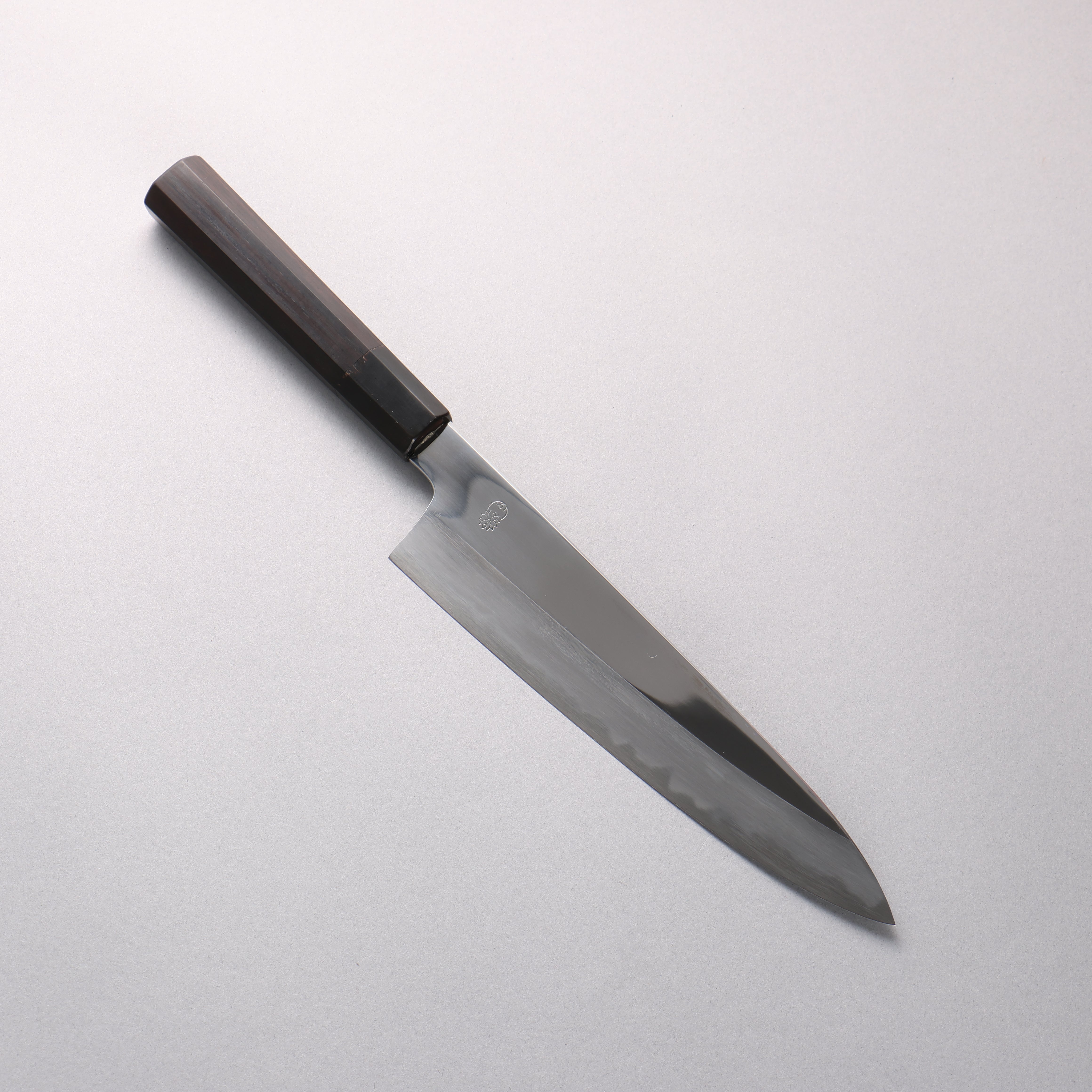 Choyo Blue Steel No.1 Mirrored Finish Gyuto 210mm Ebony Wood (ferrule: Black Water Buffalo Horn) Handle - Seisuke Knife
