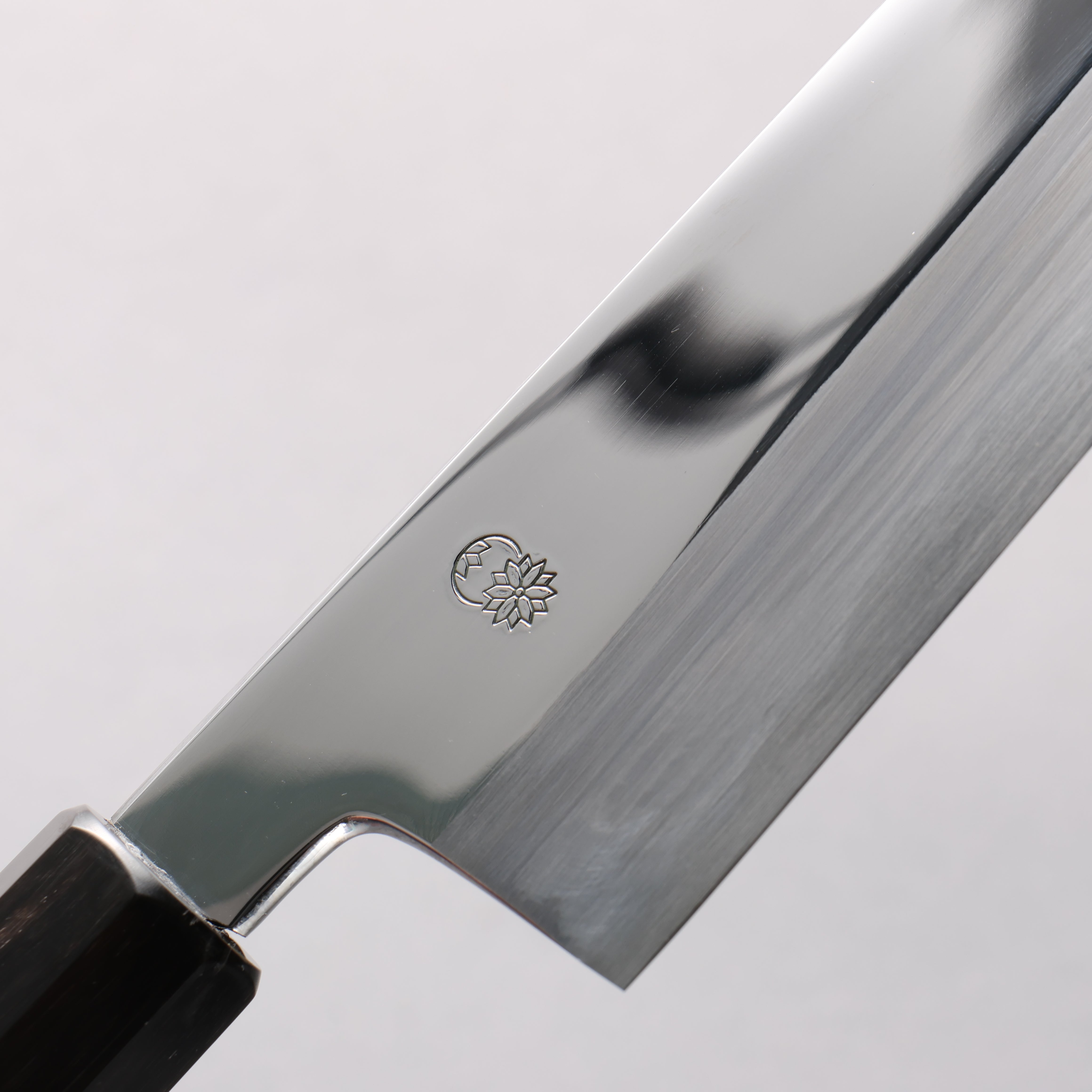Choyo Blue Steel No.1 Migaki Gyuto 240mm Ebony Wood & Black Water Buffalo Horn Handle - Seisuke Knife