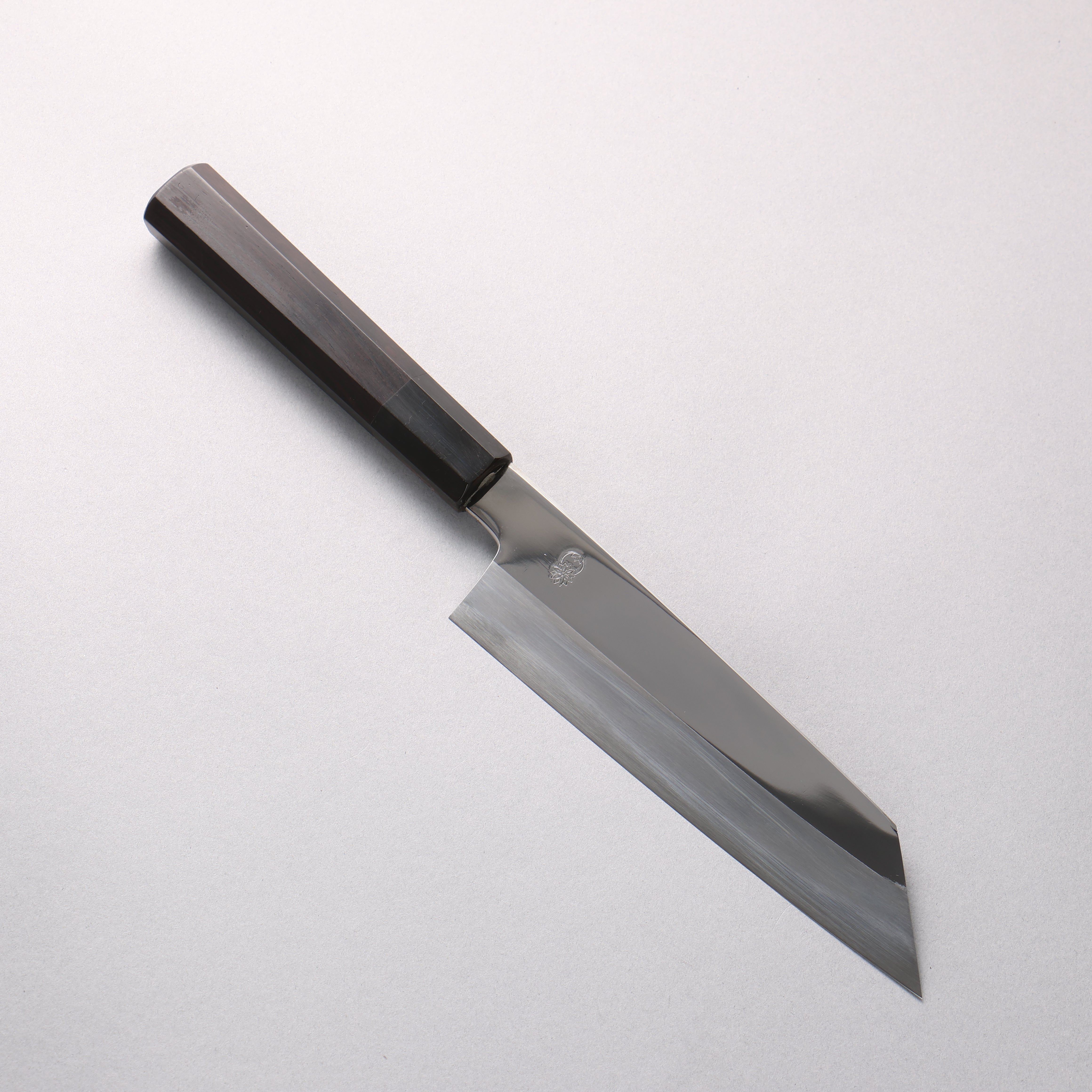 Choyo Blue Steel No.1 Mirrored Finish Kiritsuke Santoku 180mm Ebony Wood (ferrule: Black Water Buffalo Horn) Handle - Seisuke Knife