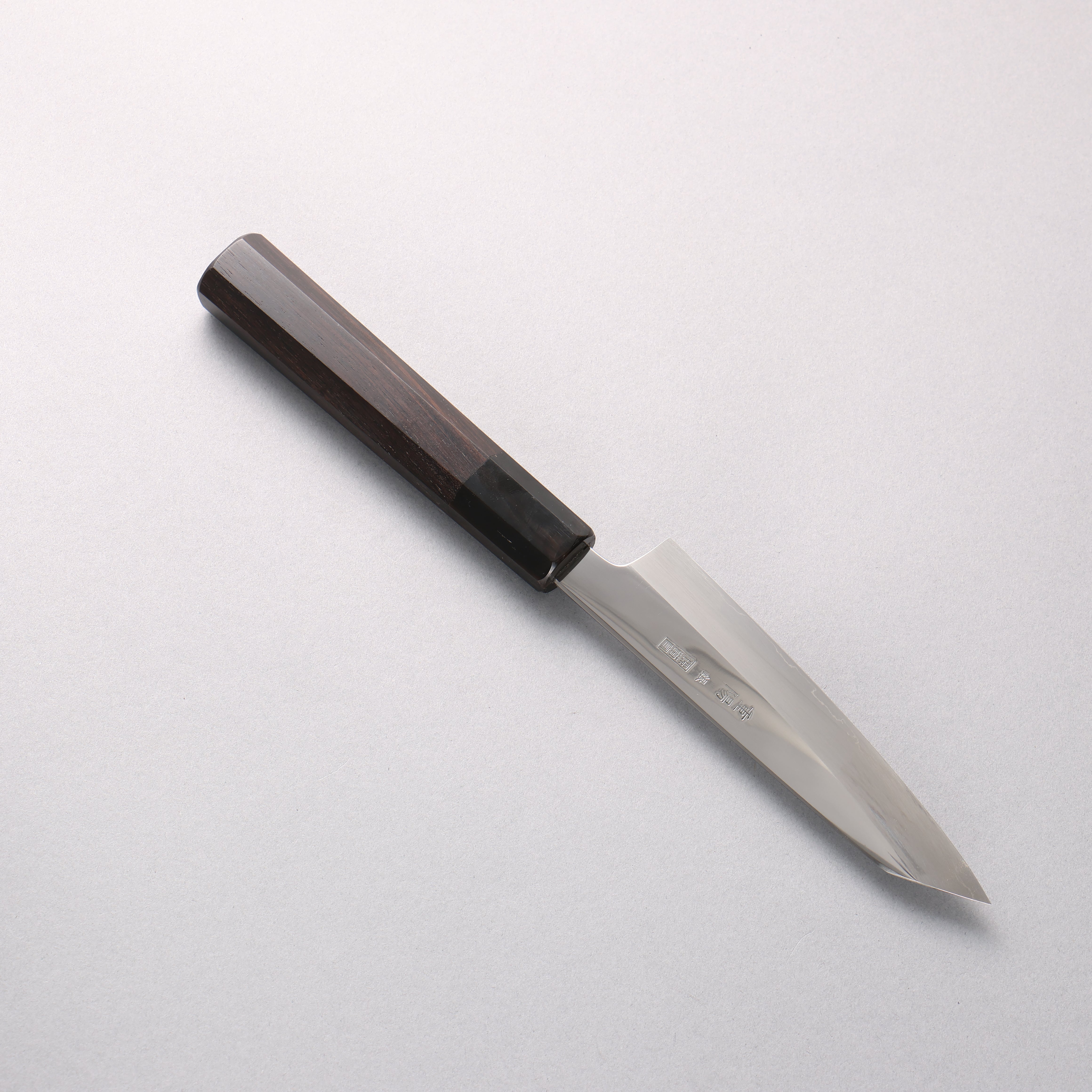 Choyo Silver Steel No.3 Migaki Petty-Utility 135mm Ebony Wood & Black Water Buffalo Horn Handle - Seisuke Knife