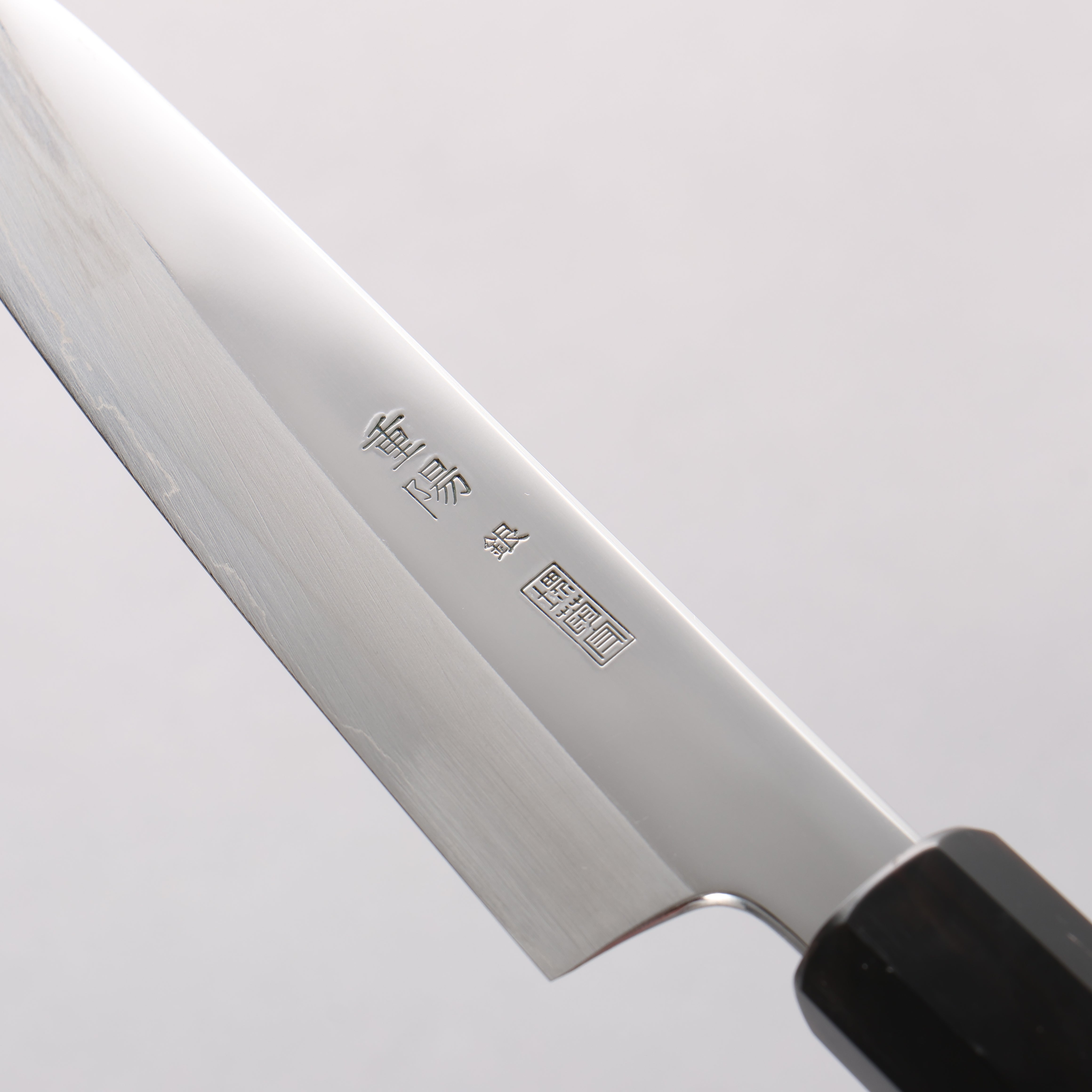 Choyo Silver Steel No.3 Migaki Petty-Utility 135mm Ebony Wood & Black Water Buffalo Horn Handle - Seisuke Knife