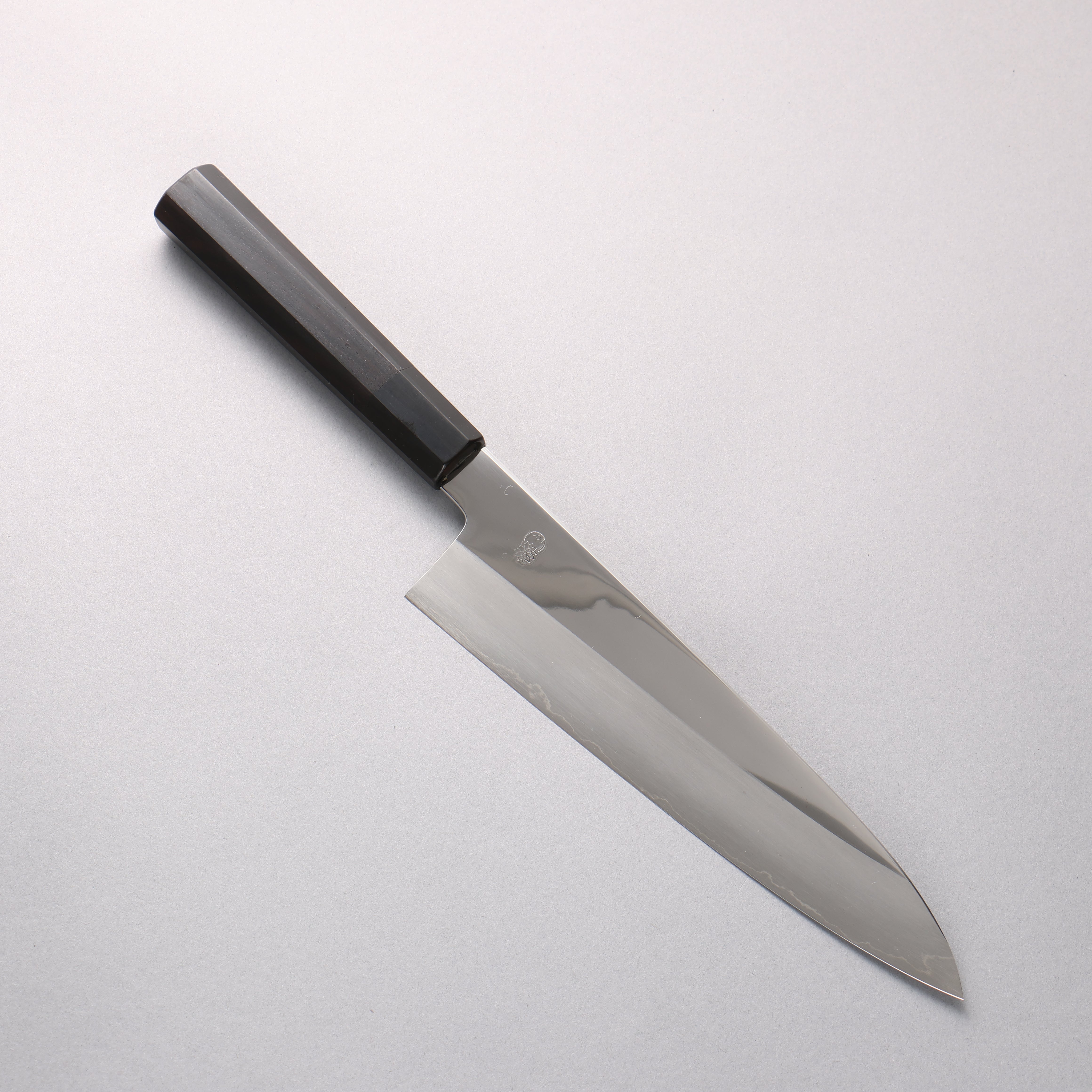Choyo Silver Steel No.3 Mirrored Finish Gyuto 210mm Ebony Wood (ferrule: Black Water Buffalo Horn) Handle - Seisuke Knife