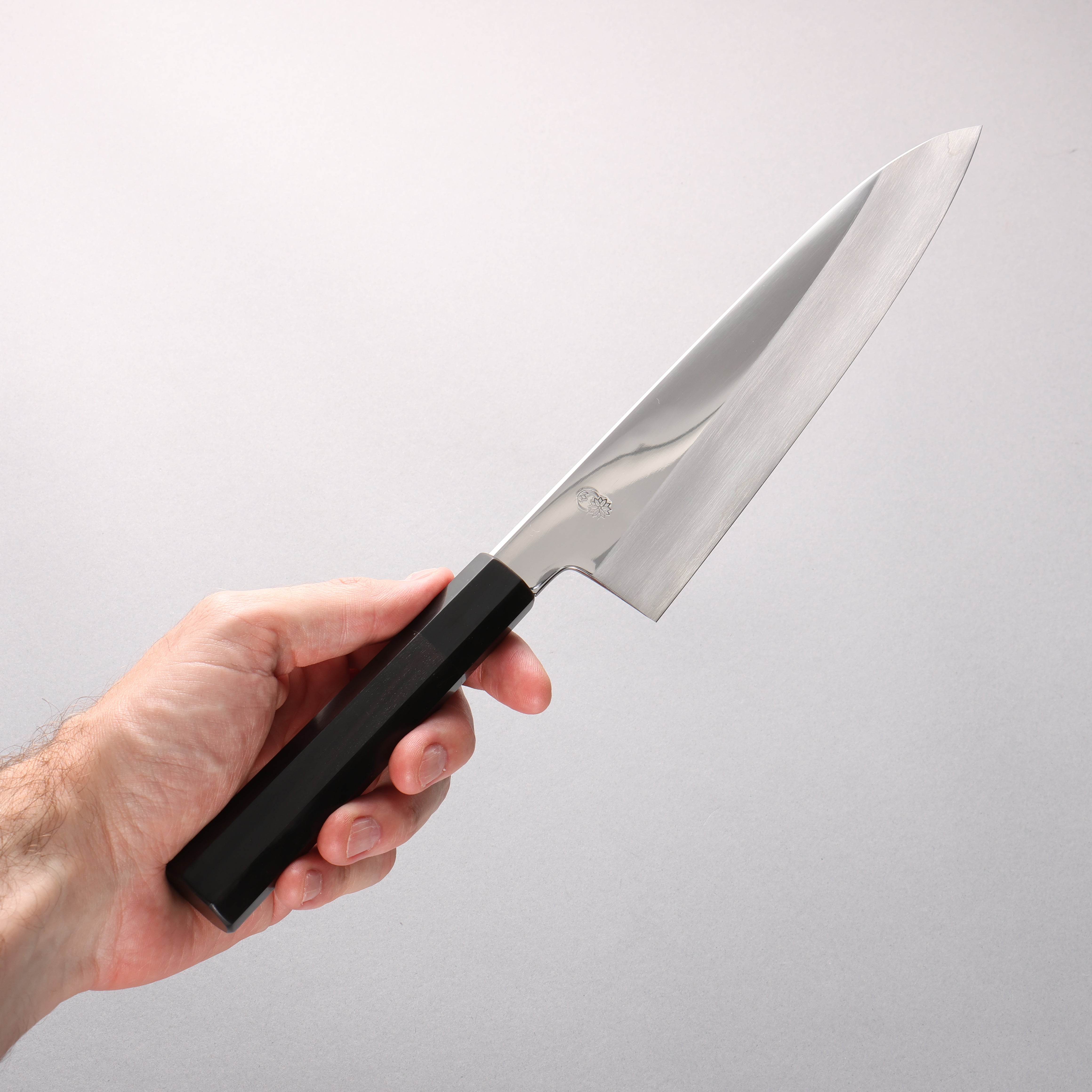 Choyo Silver Steel No.3 Migaki Gyuto 210mm Ebony Wood & Black Water Buffalo Horn Handle - Seisuke Knife