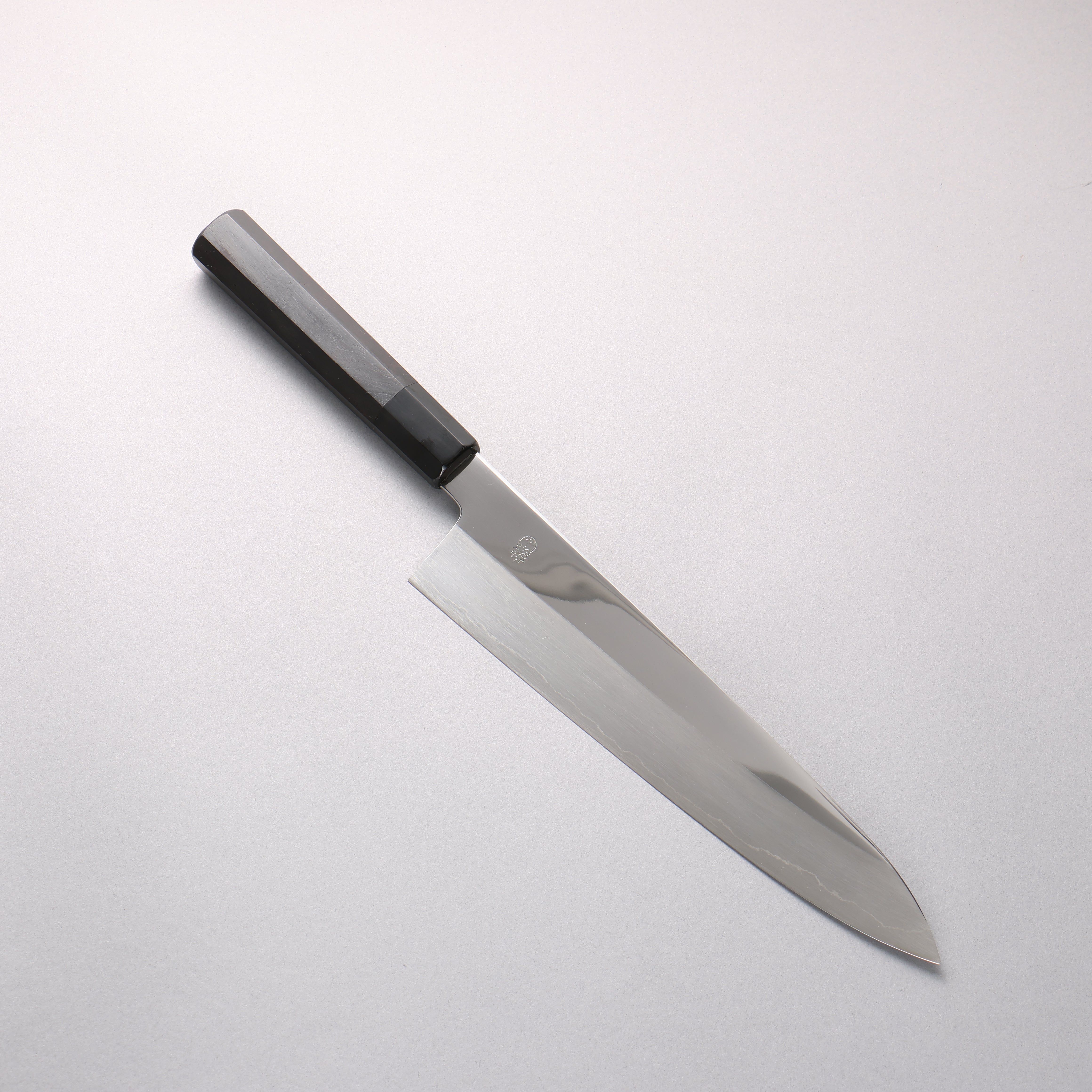 Choyo Silver Steel No.3 Mirrored Finish Gyuto 240mm Ebony Wood (ferrule: Black Water Buffalo Horn) Handle - Seisuke Knife