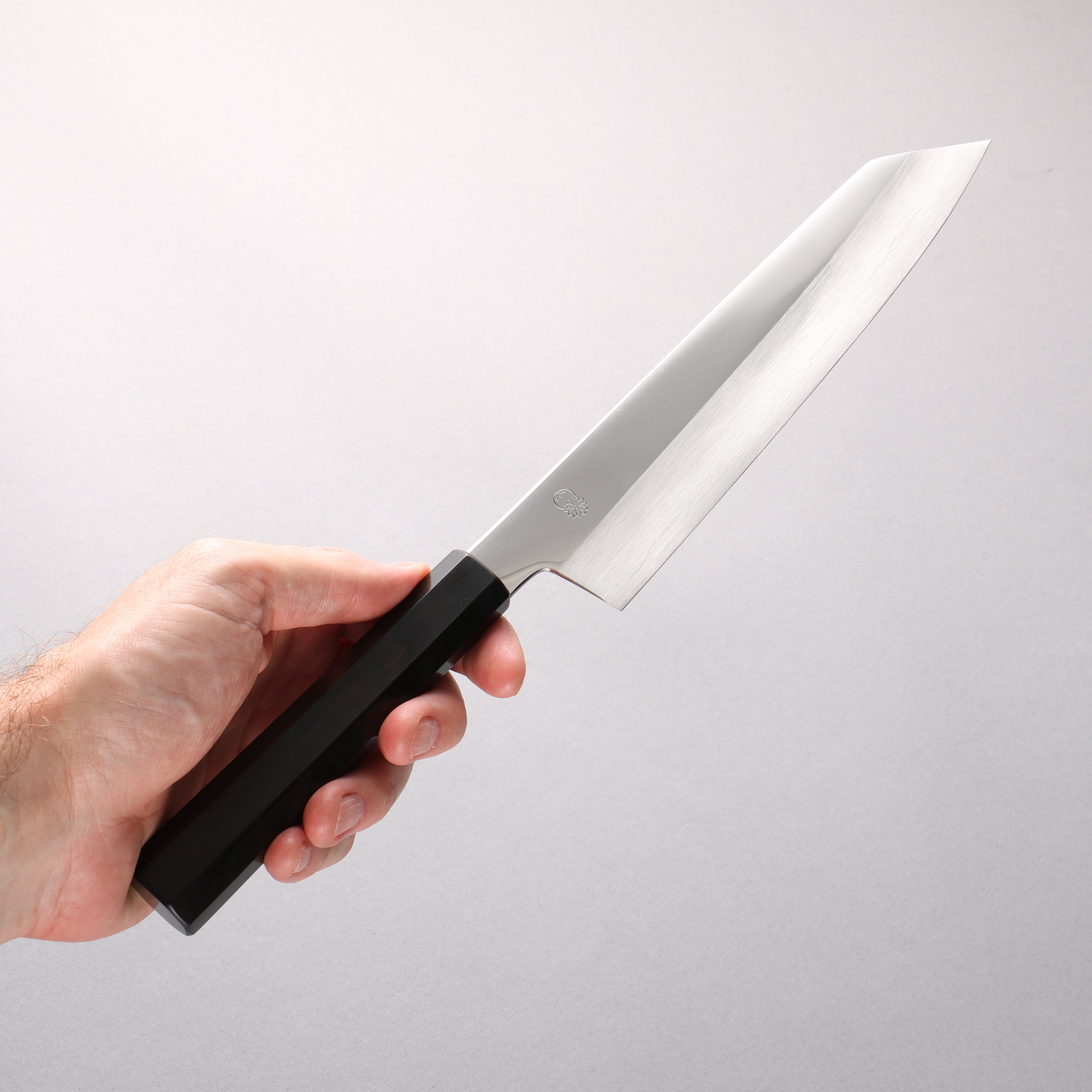 Choyo Silver Steel No.3 Migaki Kiritsuke Gyuto 210mm Ebony Wood & Black Water Buffalo Horn Handle - Seisuke Knife