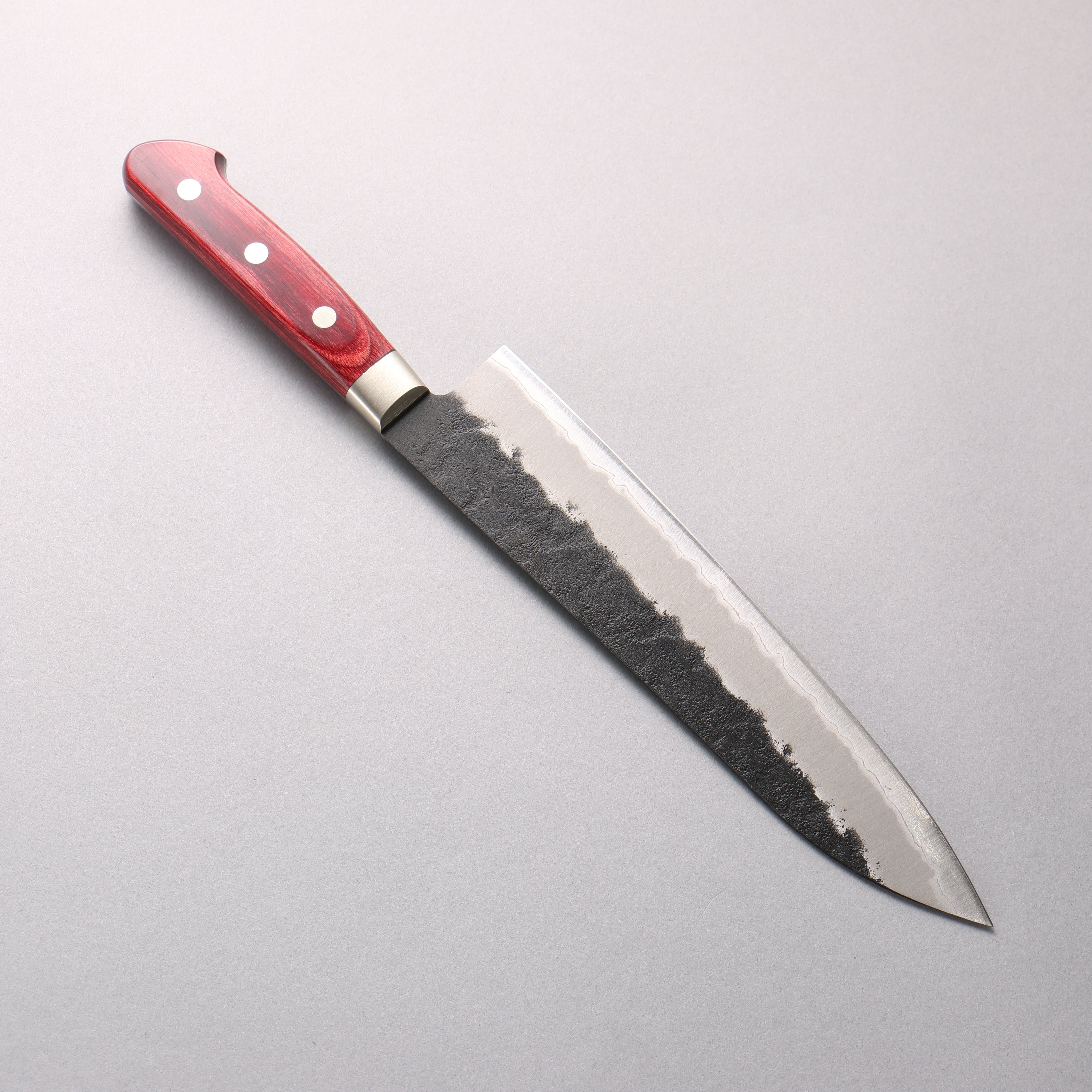 Seisuke Kuronashi Blue Super Nashiji Kurouchi Gyuto 210mm Red Pakka wood Handle - Seisuke Knife