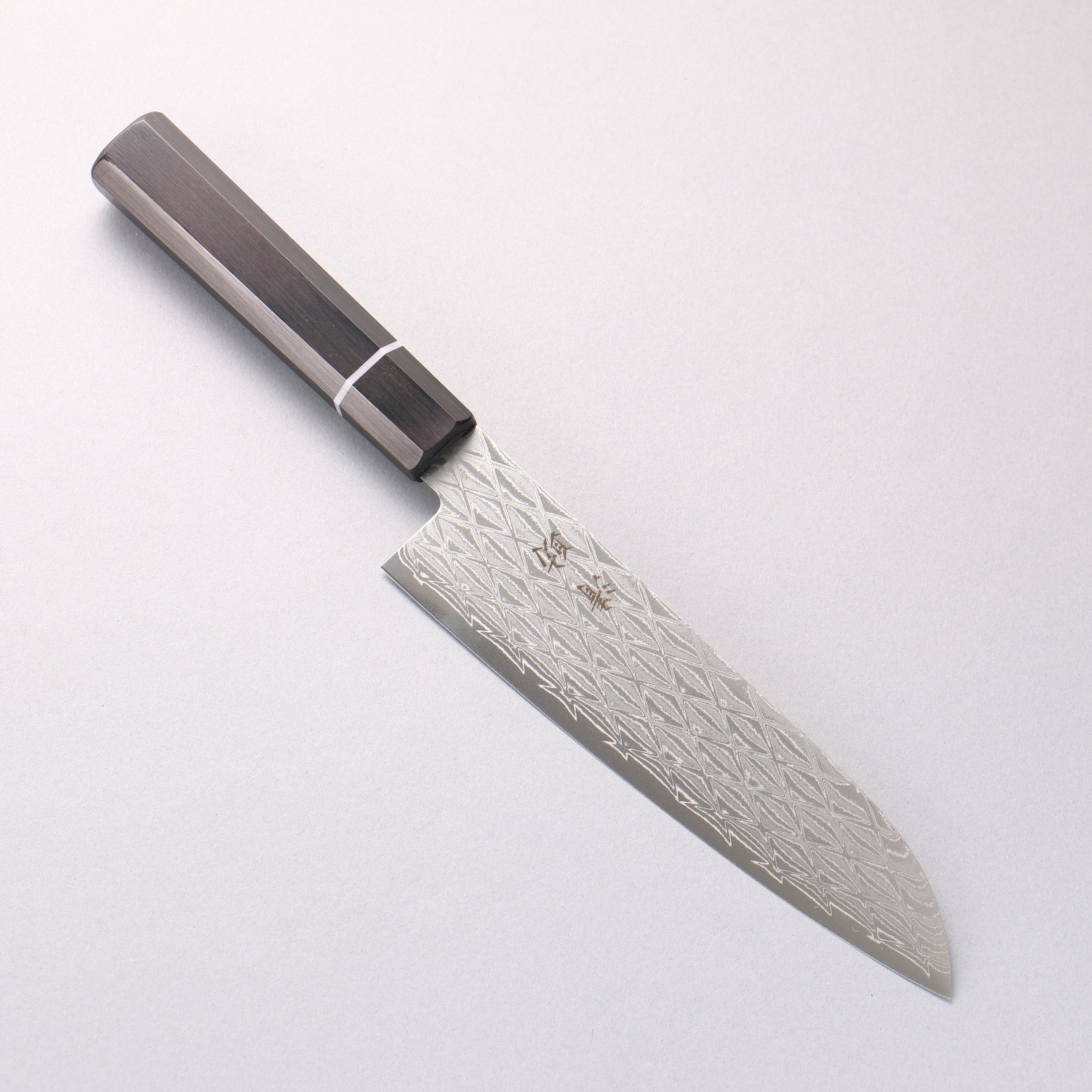 Seisuke AUS10 Mirror Crossed Santoku 180mm Black Pakkawood Handle