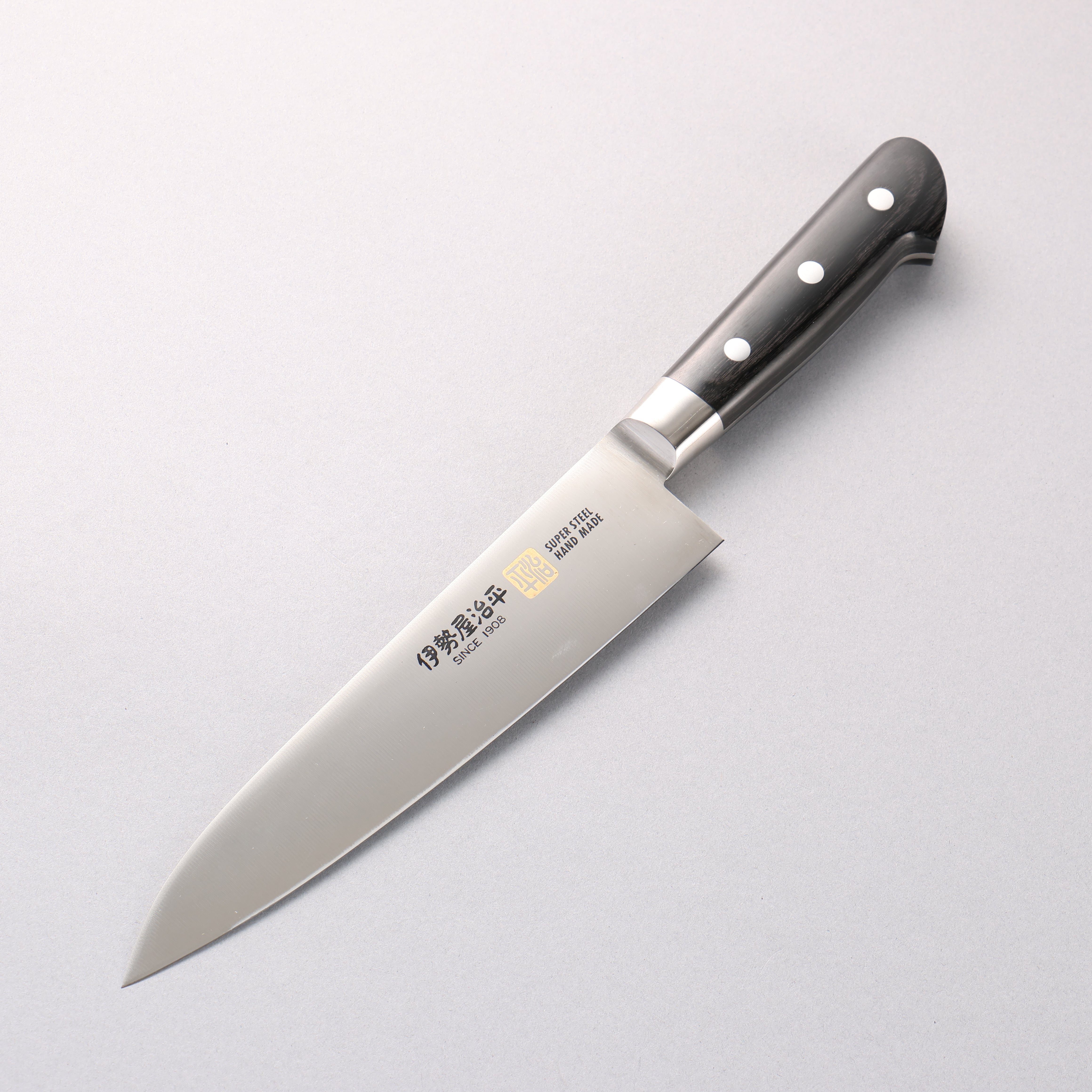 Iseya Molybdenum Gyuto 180mm Black Pakkawood Handle - Seisuke Knife