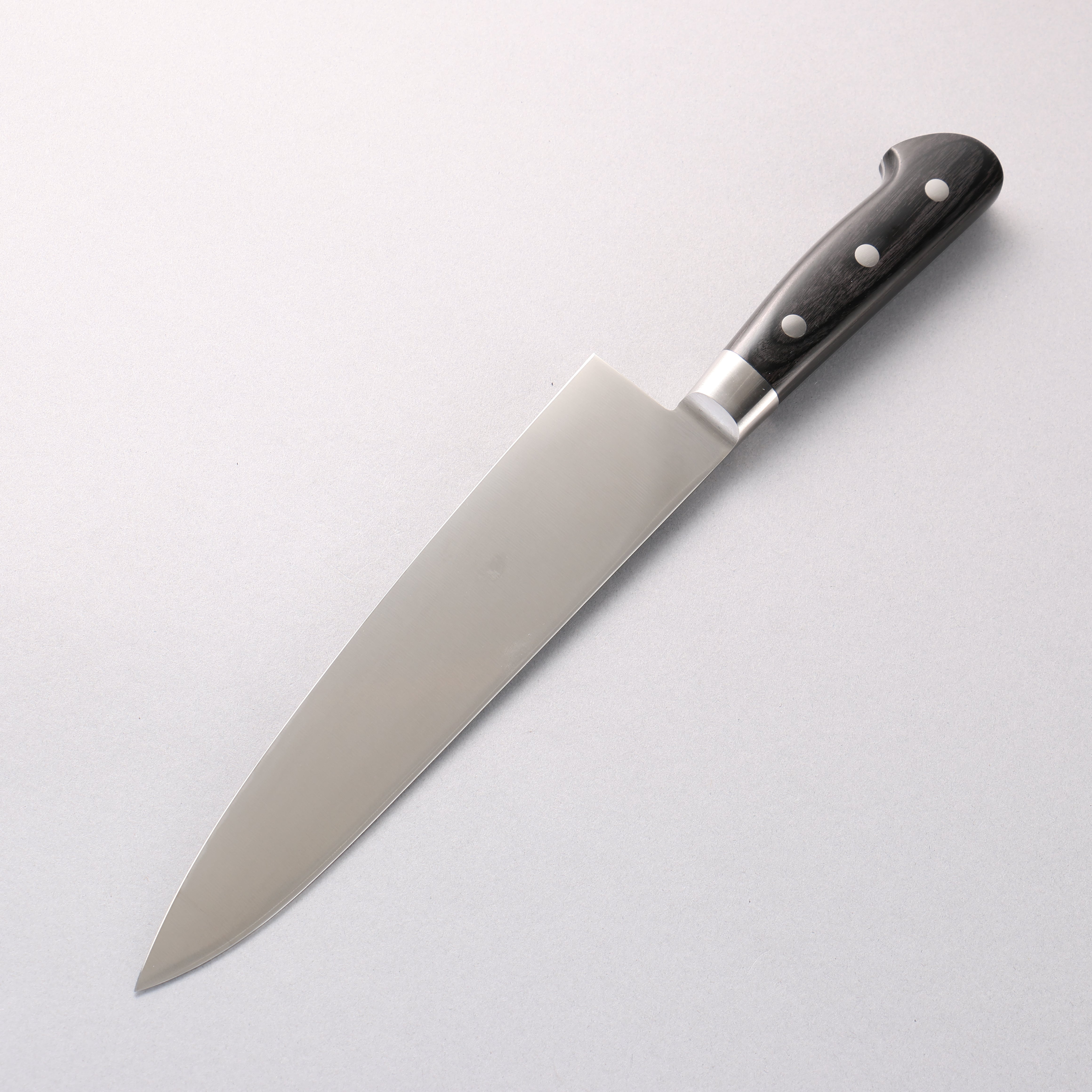 Iseya Molybdenum Gyuto 210mm Black Pakkawood Handle - Seisuke Knife