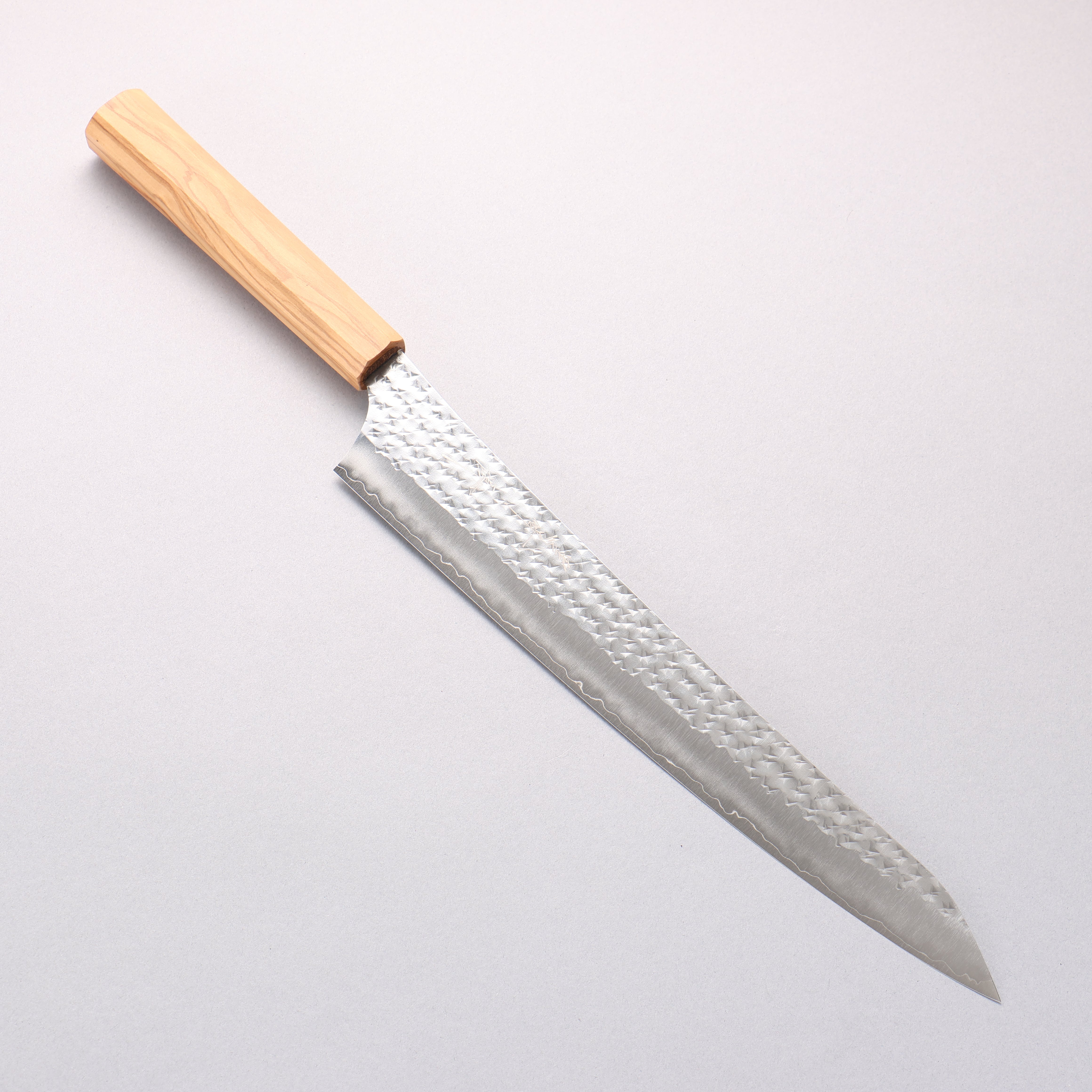 Yu Kurosaki Senko Ei SG2 Hammered Sujihiki 270mm Olive Wood Handle
