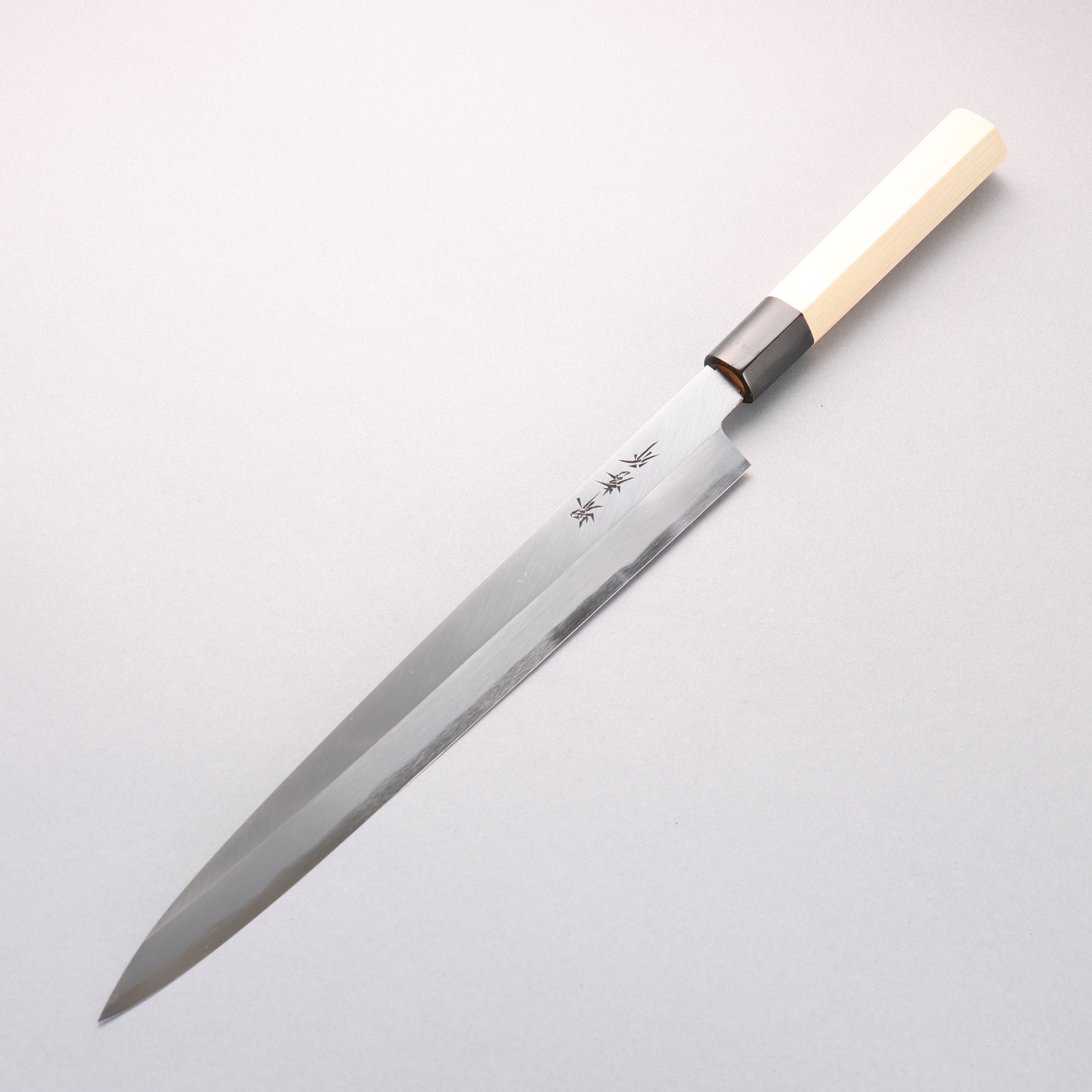 [Left Handed] Sakai Takayuki Kasumitogi White Steel Yanagiba Chef Knife with Water Buffalo Handle