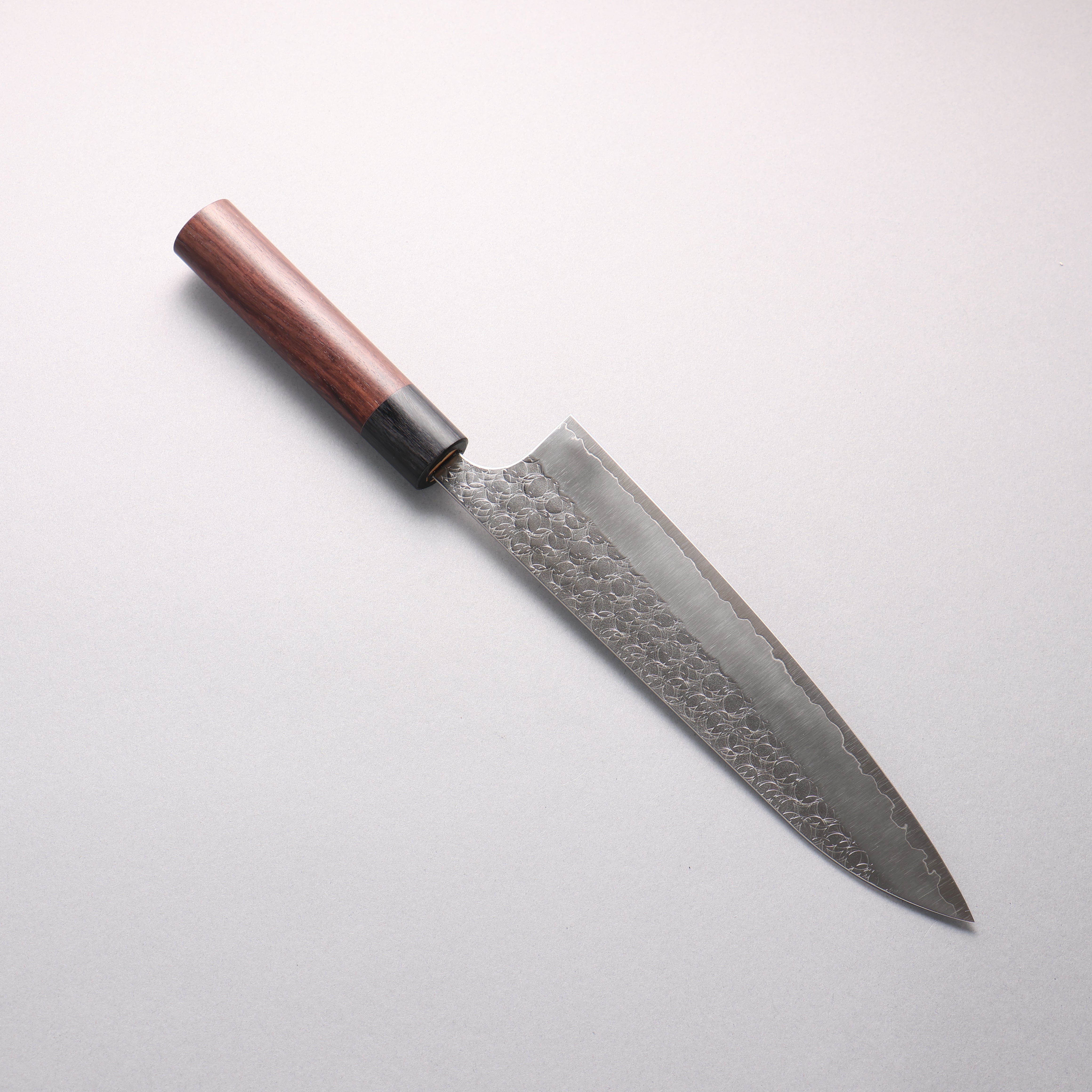 Yoshimi Kato Minamo SG2 Hammered Gyuto 210mm Rosewood (Ferrule: Black Pakka Wood) Handle