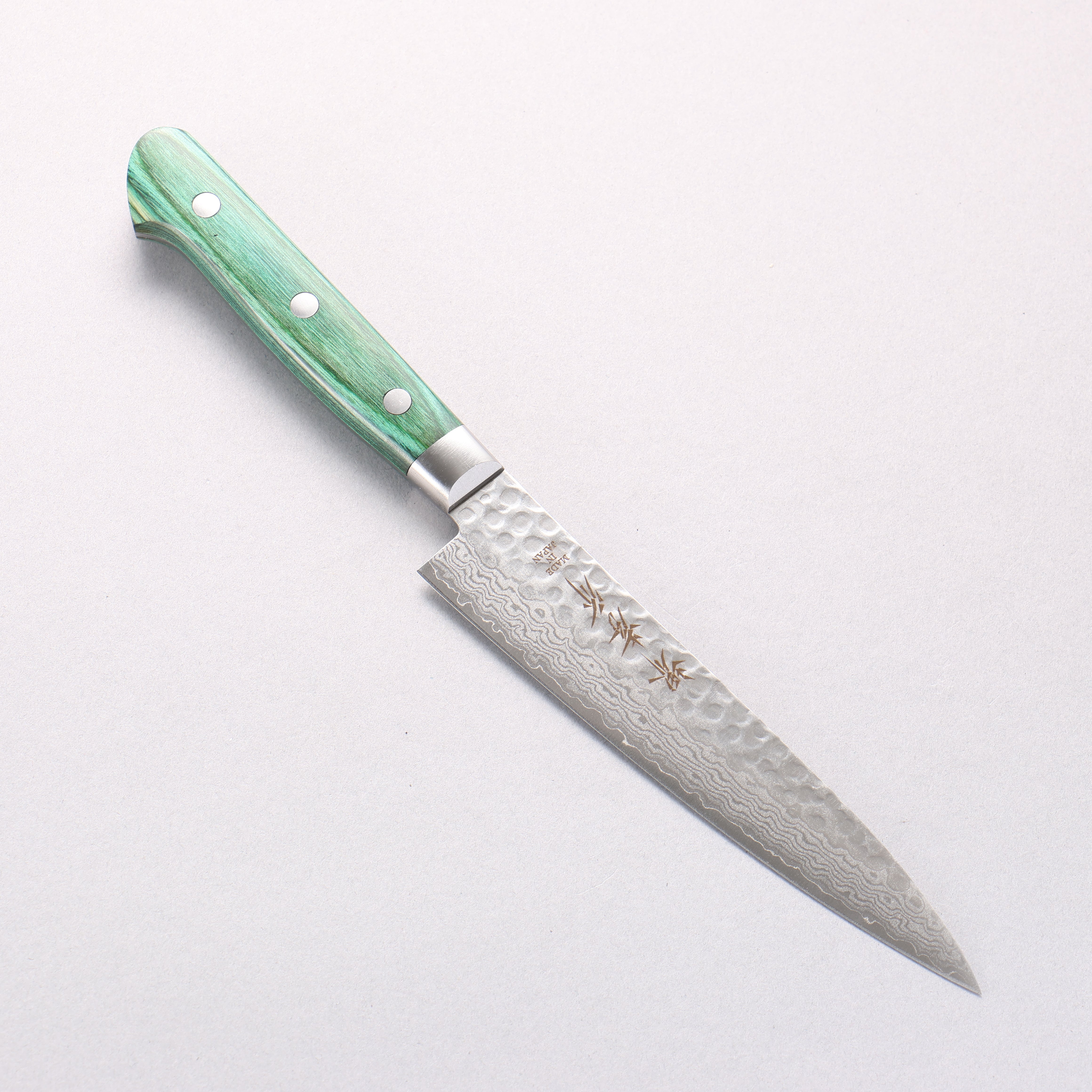 Sakai Takayuki VG10 17 Layer Damascus Petty-Utility 135mm Green Pakkawood Handle - Seisuke Knife