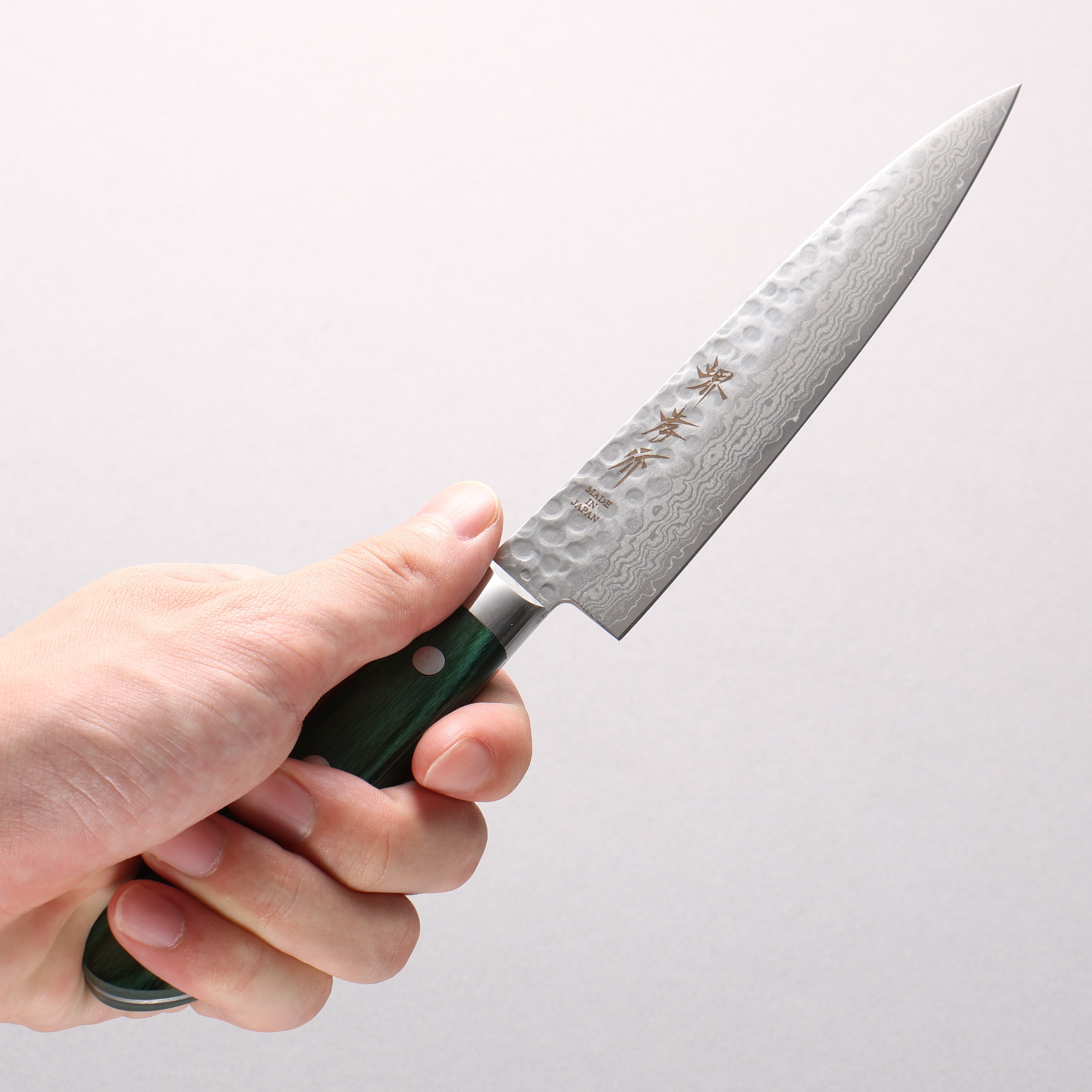 Sakai Takayuki VG10 17 Layer Damascus Petty-Utility 135mm Green Pakkawood Handle - Seisuke Knife