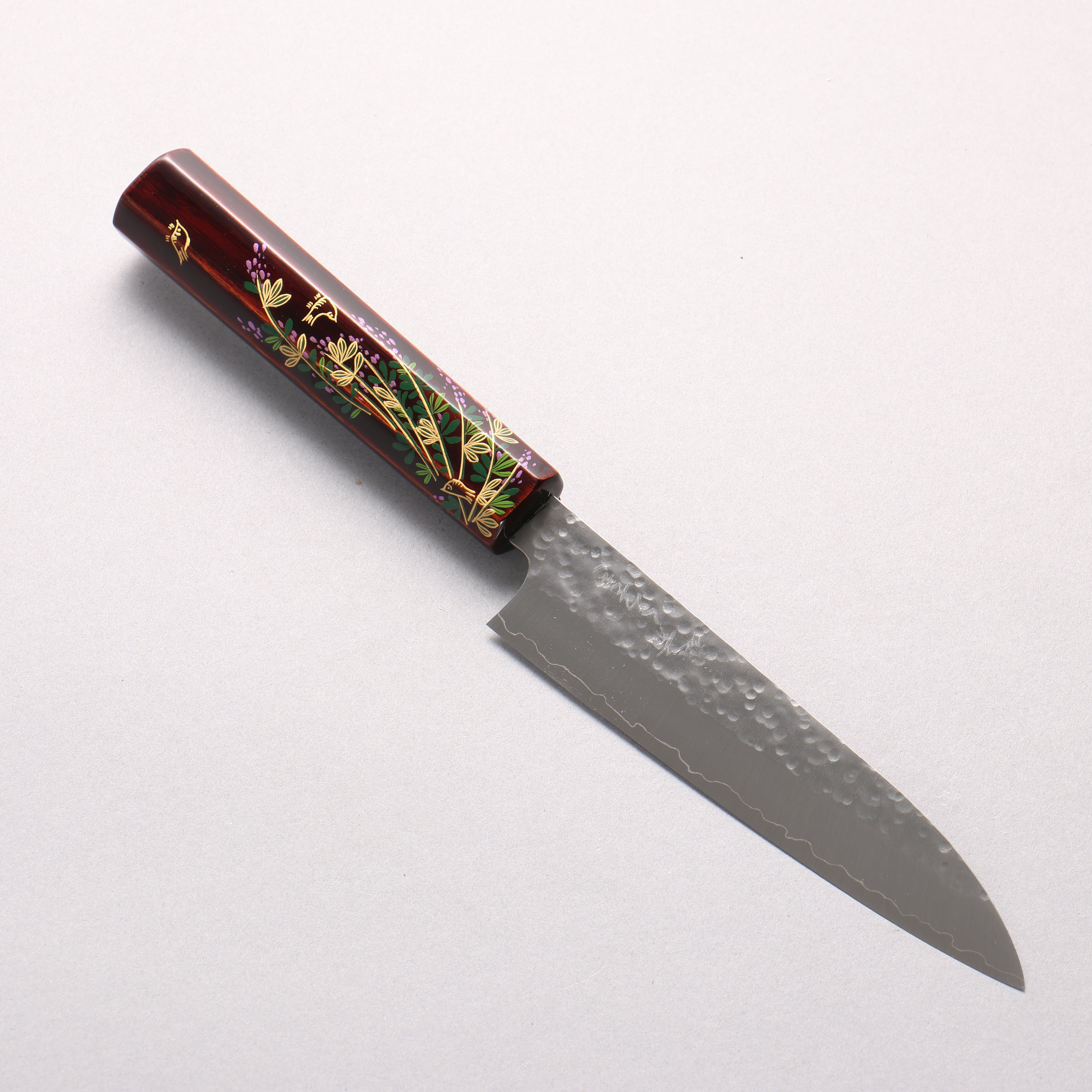 Makoto Kurosaki SG2 Hammered(Maru) Petty-Utility 135mm Lacquered (Real Gold Makie Design) Handle