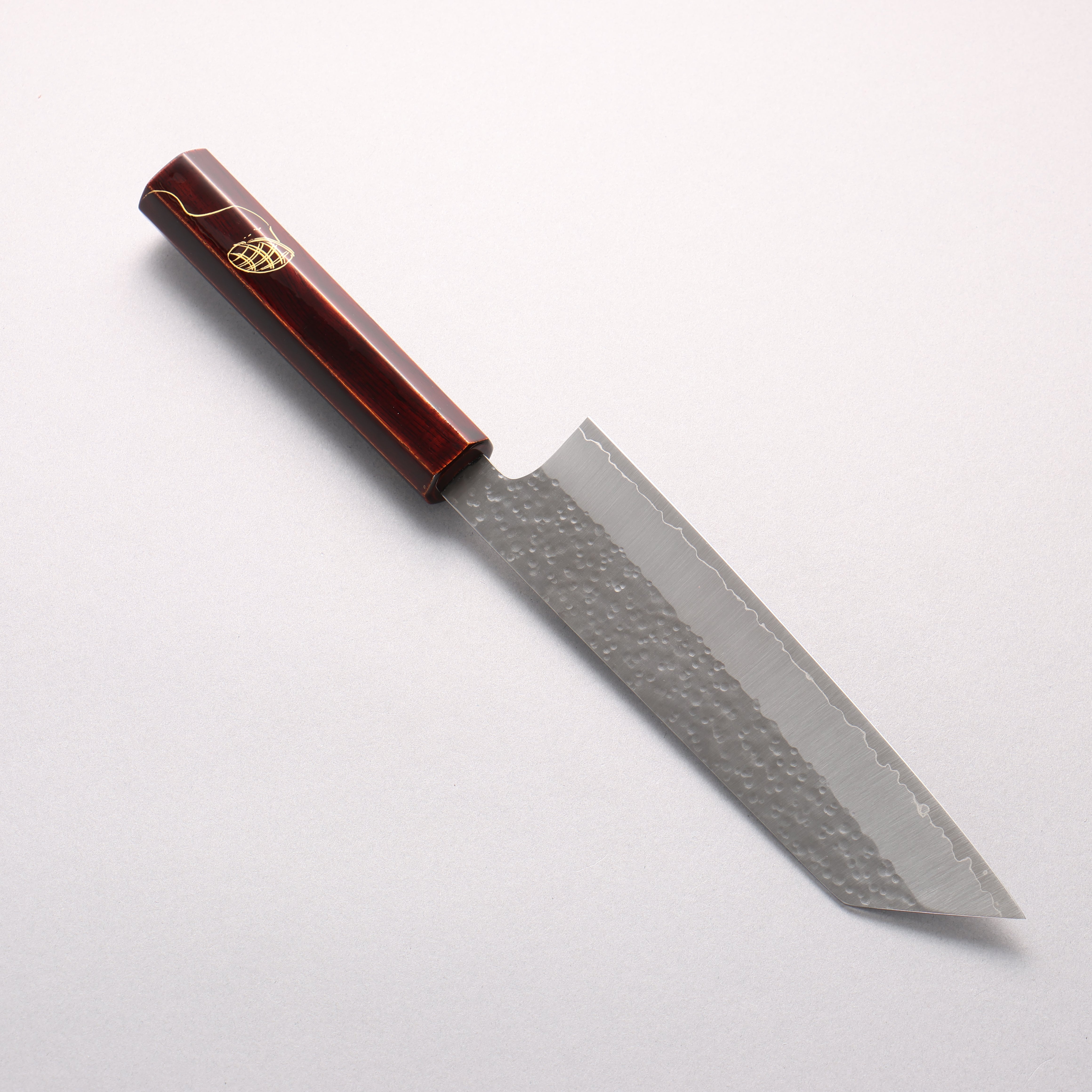 Makoto Kurosaki SG2 Hammered(Maru) Bunka 180mm Lacquered (Real Gold Makie Design) Handle