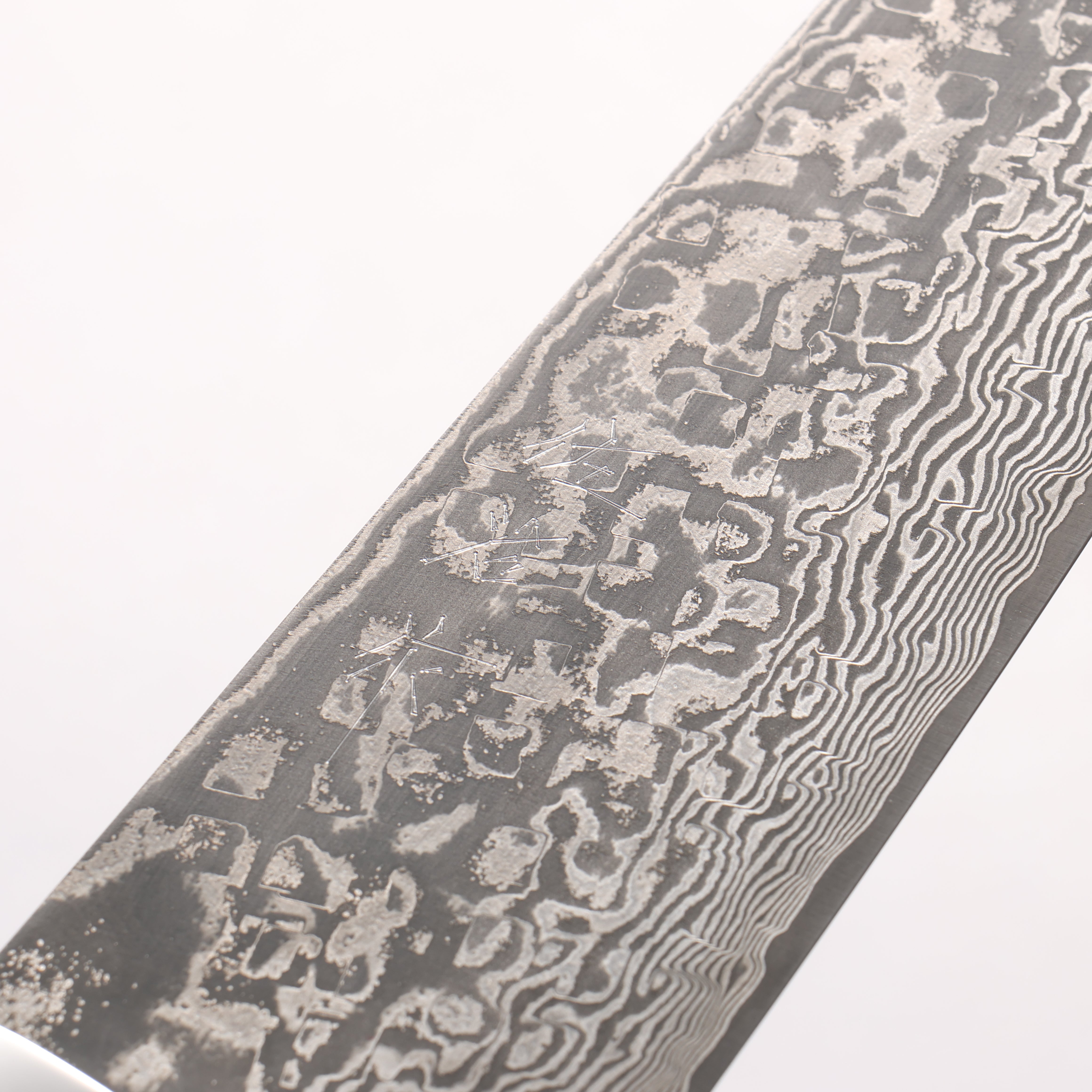 Takeshi Saji SG2 Black Damascus Bunka 180mm Grey Marble Acrylic Handle