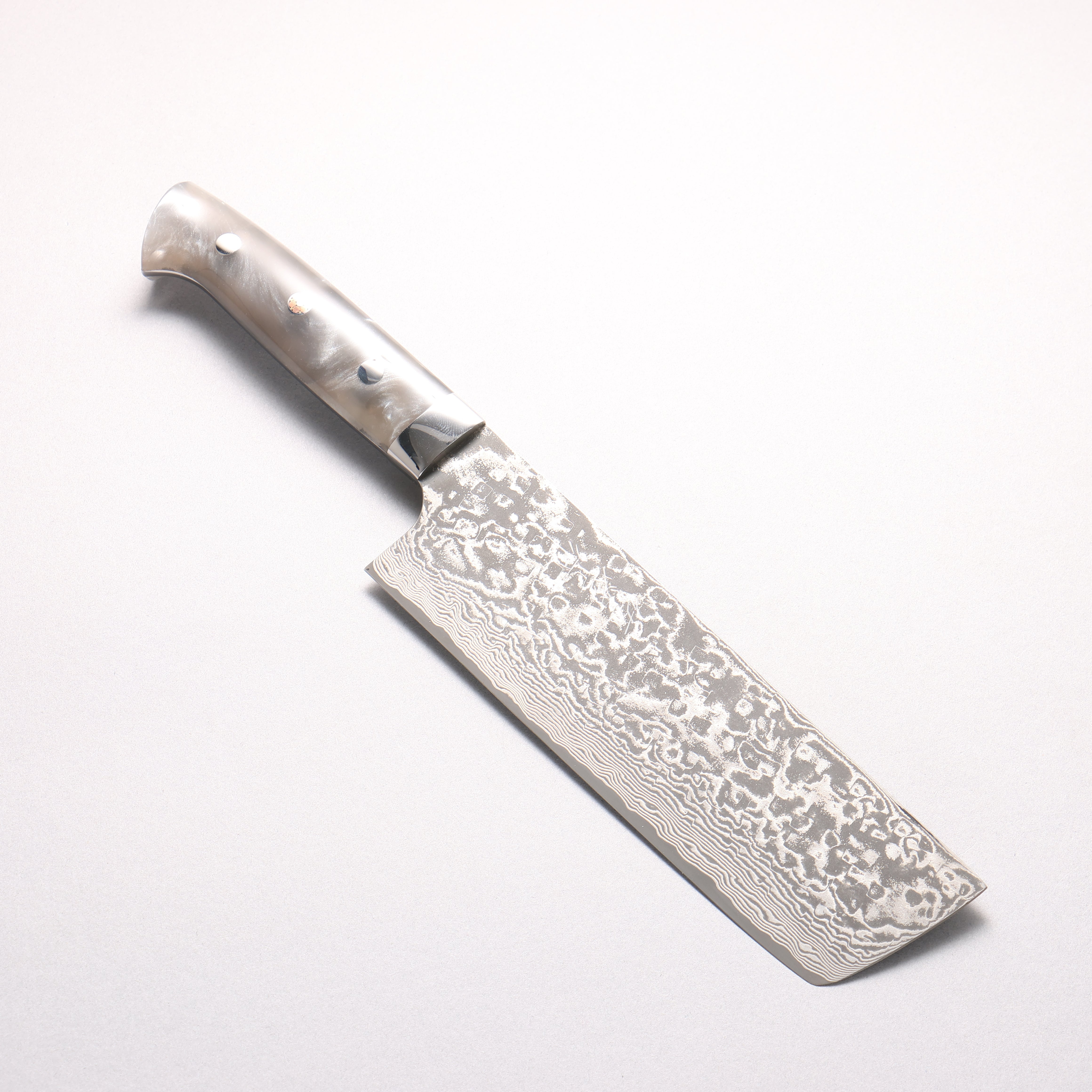 Takeshi Saji SG2 Black Damascus Nakiri 165mm Grey Marble Acrylic Handle