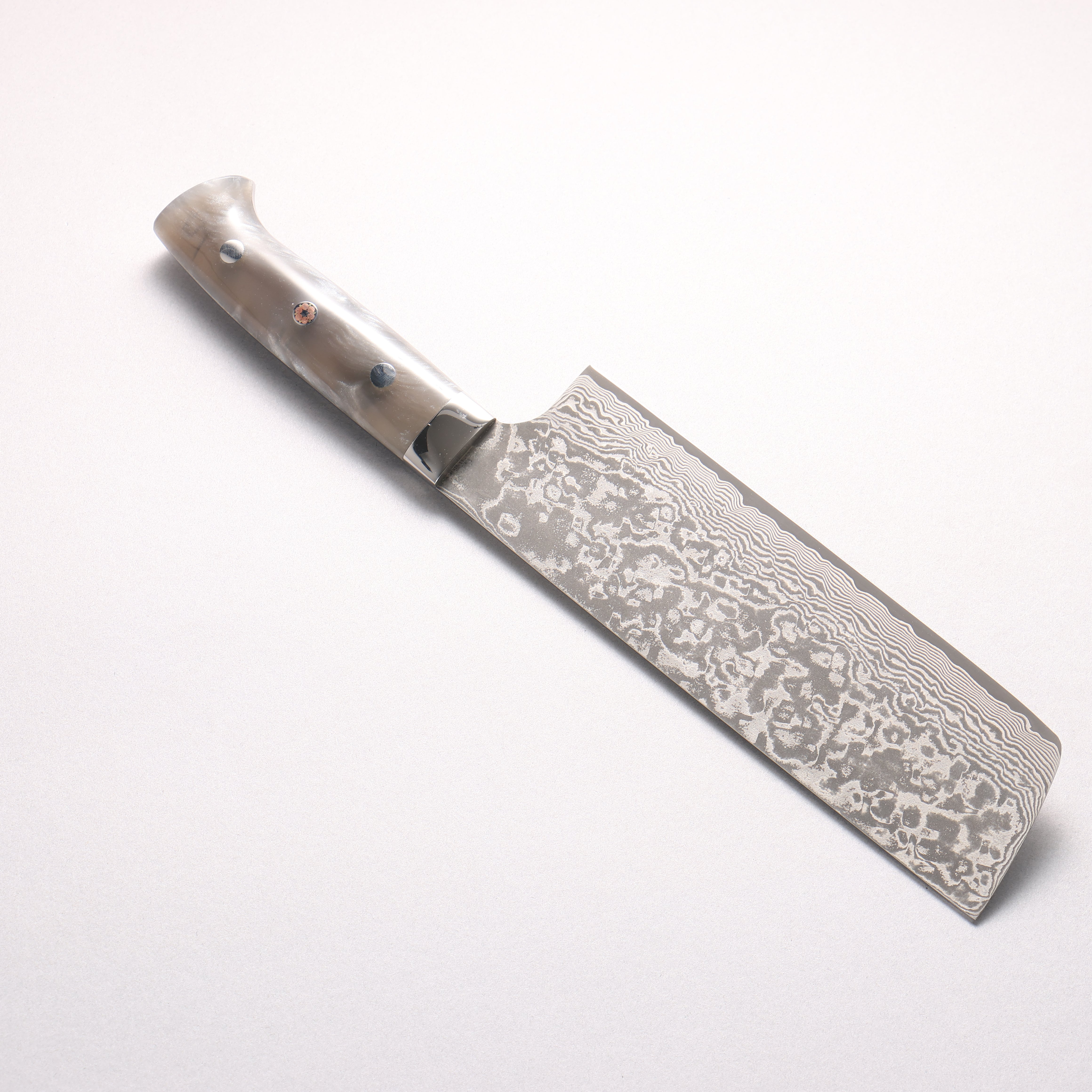 Takeshi Saji SG2 Black Damascus Nakiri 165mm Grey Marble Acrylic Handle