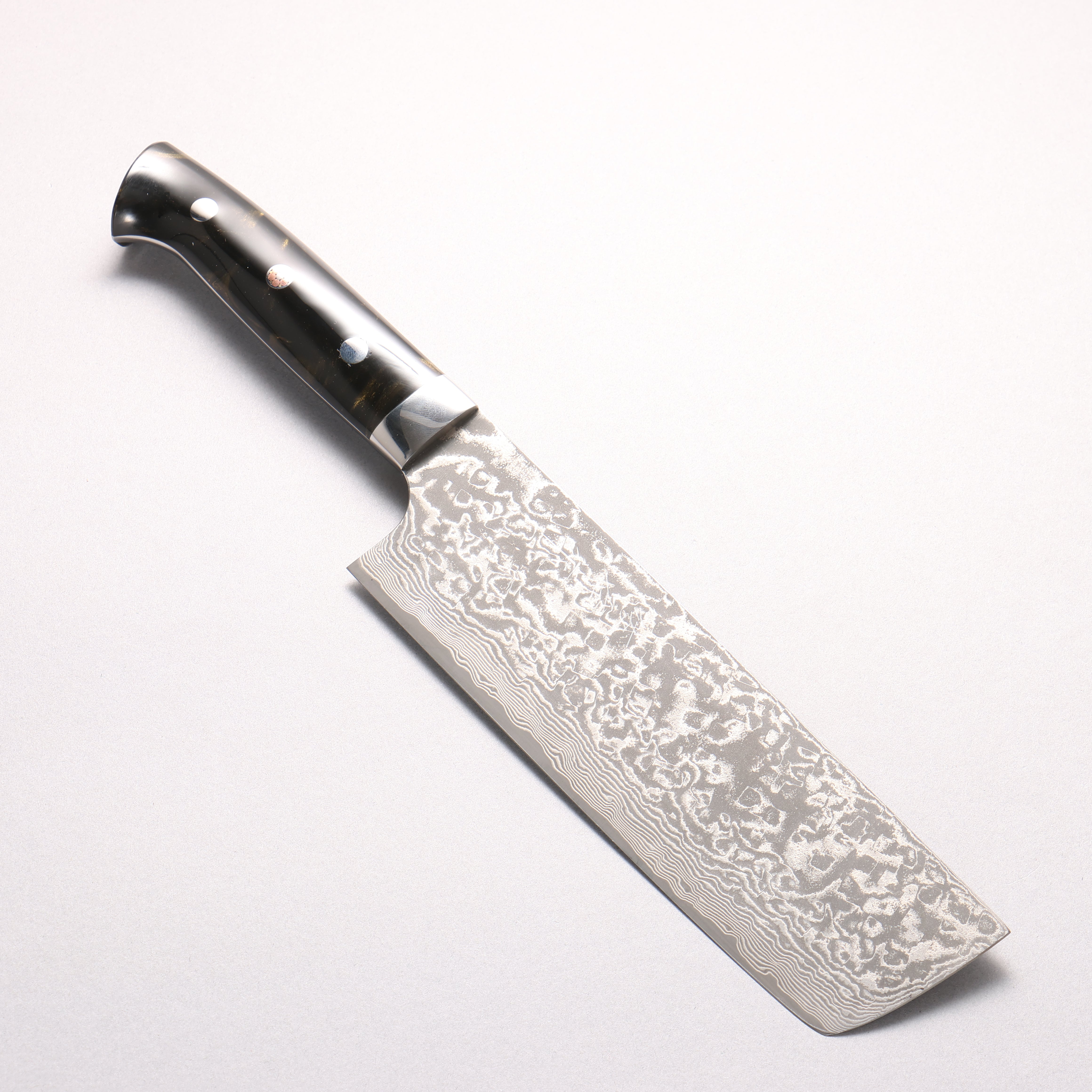 Takeshi Saji SG2 Black Damascus Nakiri 165mm Brown Black Acrylic Handle