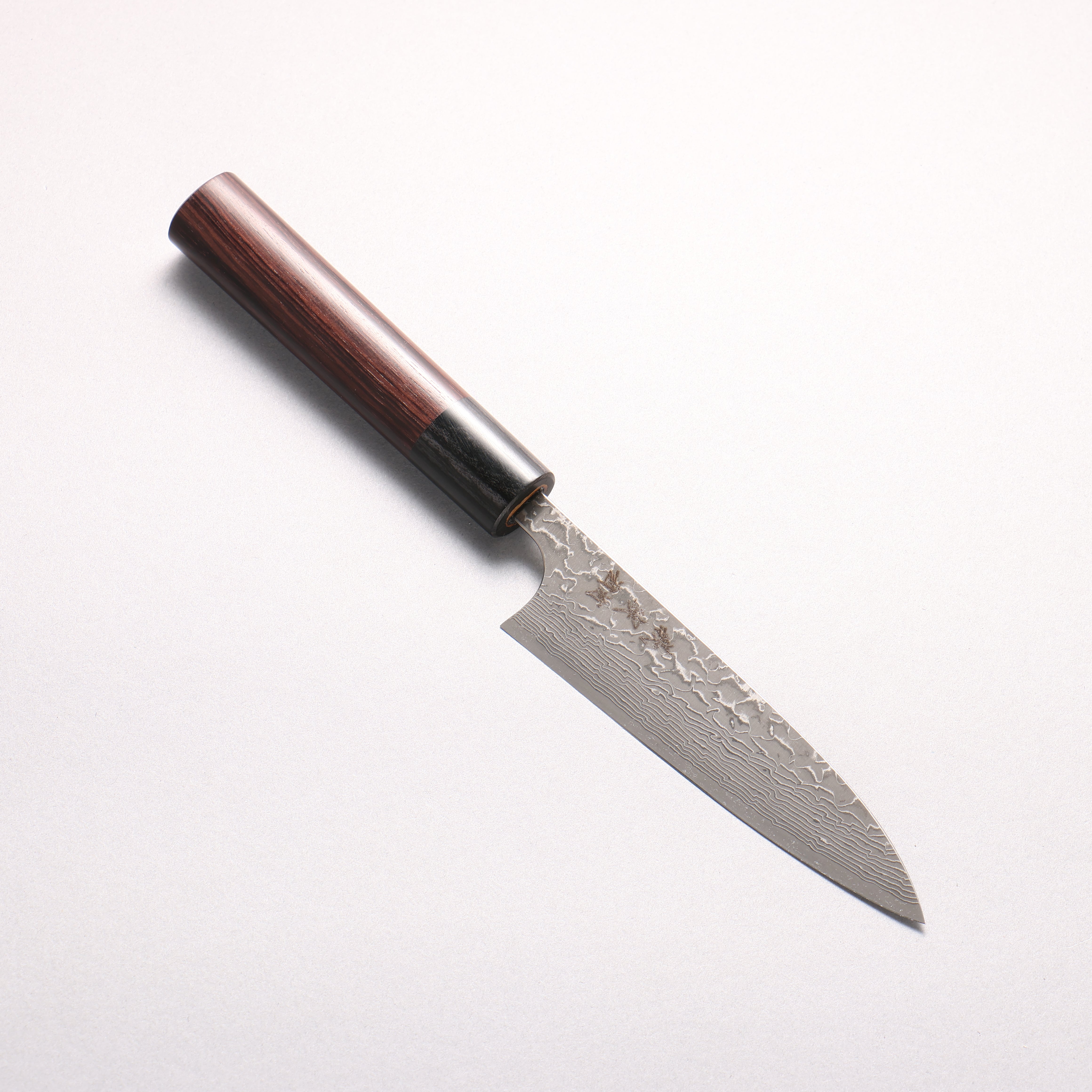 Yoshimi Kato VG10 Black Damascus Petty-Utility 120mm Rosewood (ferrule: Black Pakka wood) Maru Handle