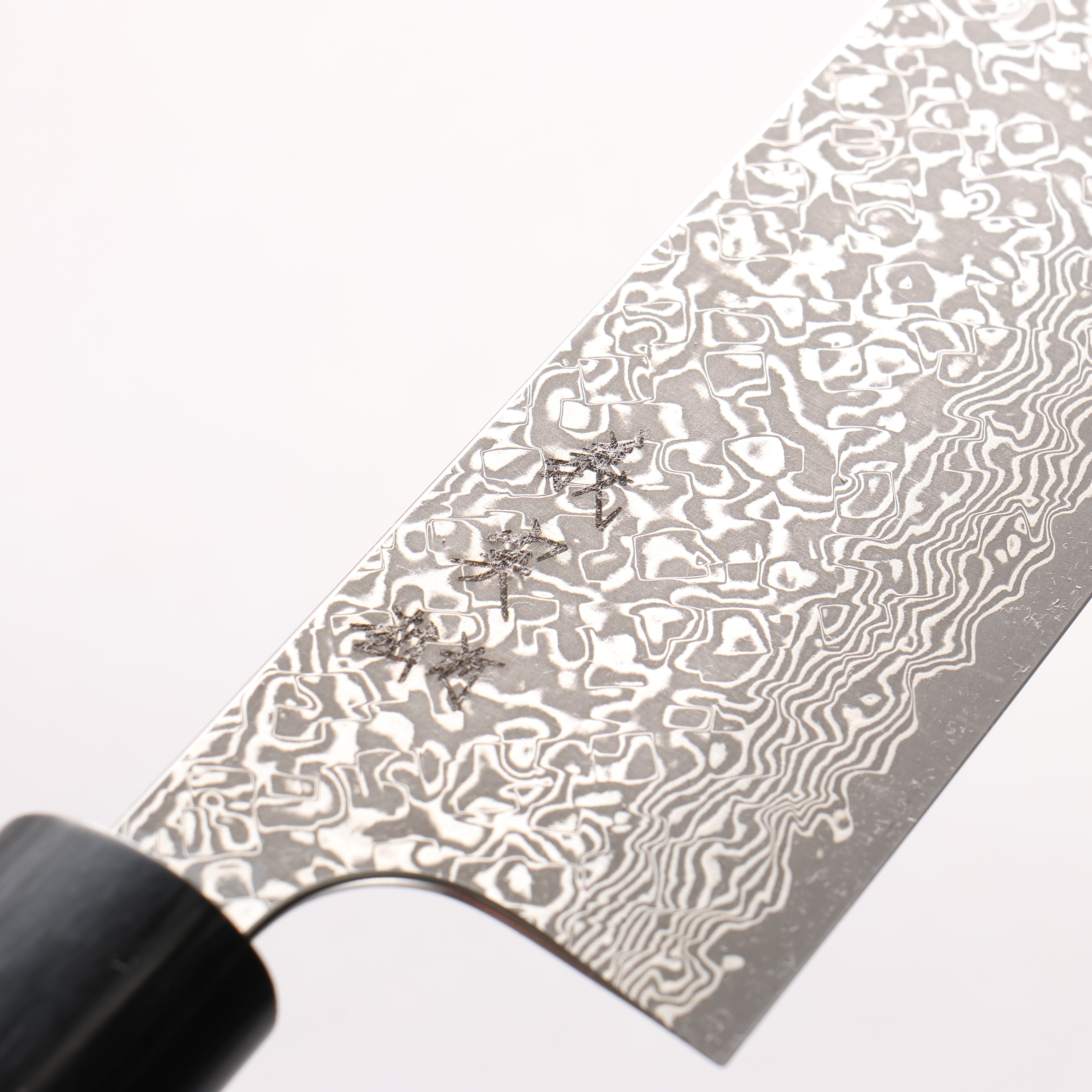 Yoshimi Kato VG10 Black Damascus Santoku 170mm Rosewood (ferrule: Black Pakka wood) Maru Handle