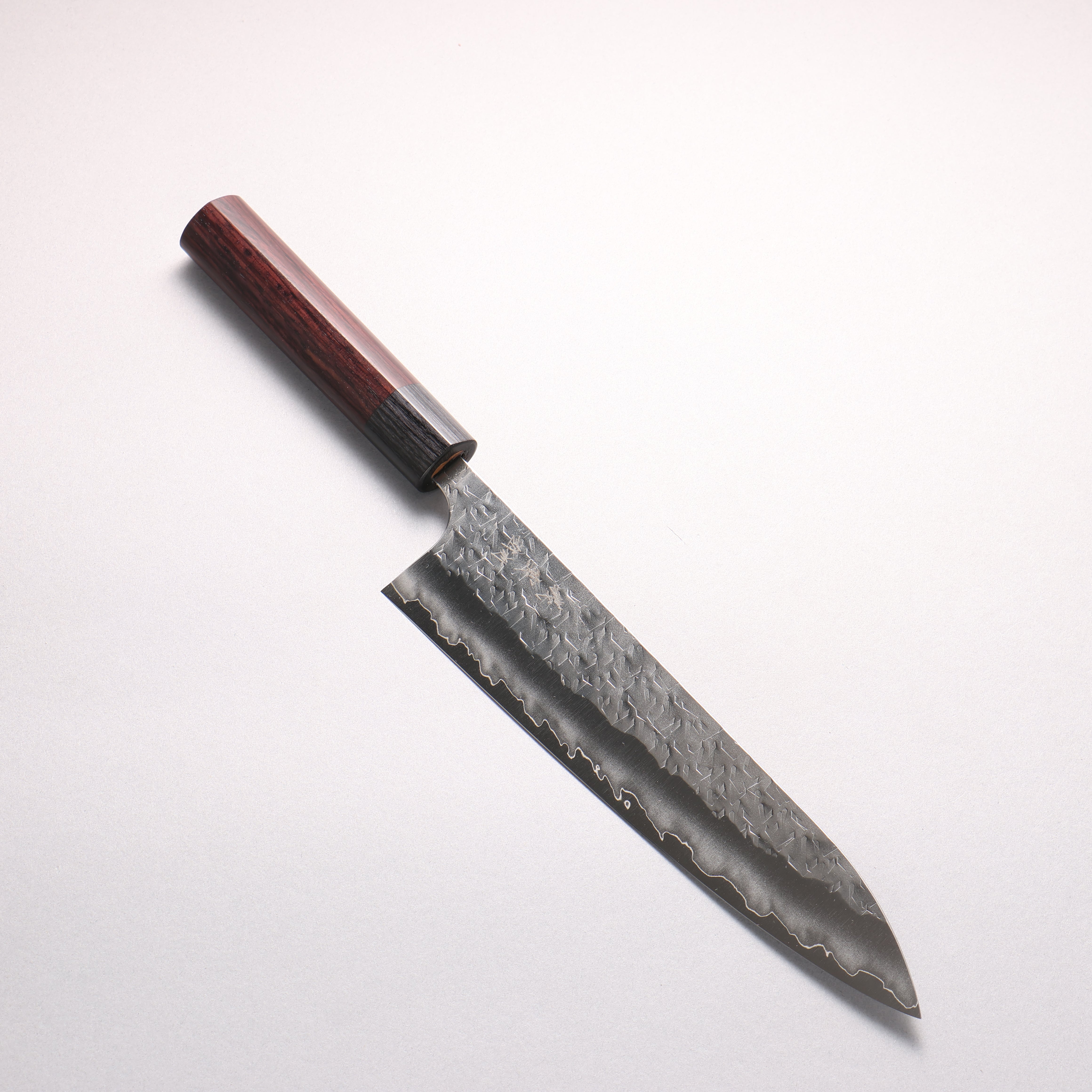 Yoshimi Kato Hyo SG2 Hammered Gyuto 210mm Rosewood (ferrule: Black Pakka wood) Shinogi Handle