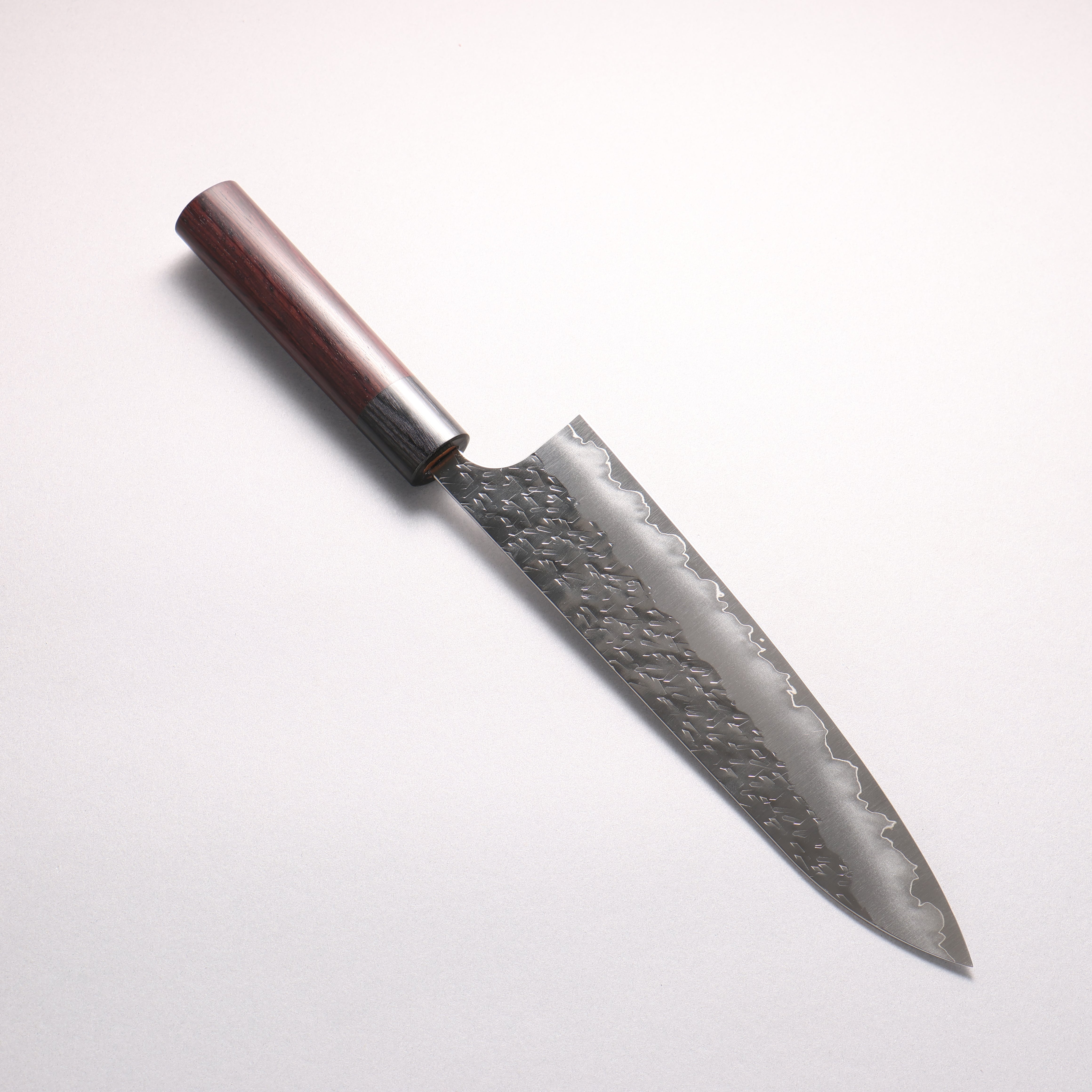 Yoshimi Kato Hyo SG2 Hammered Gyuto 210mm Rosewood (ferrule: Black Pakka wood) Shinogi Handle