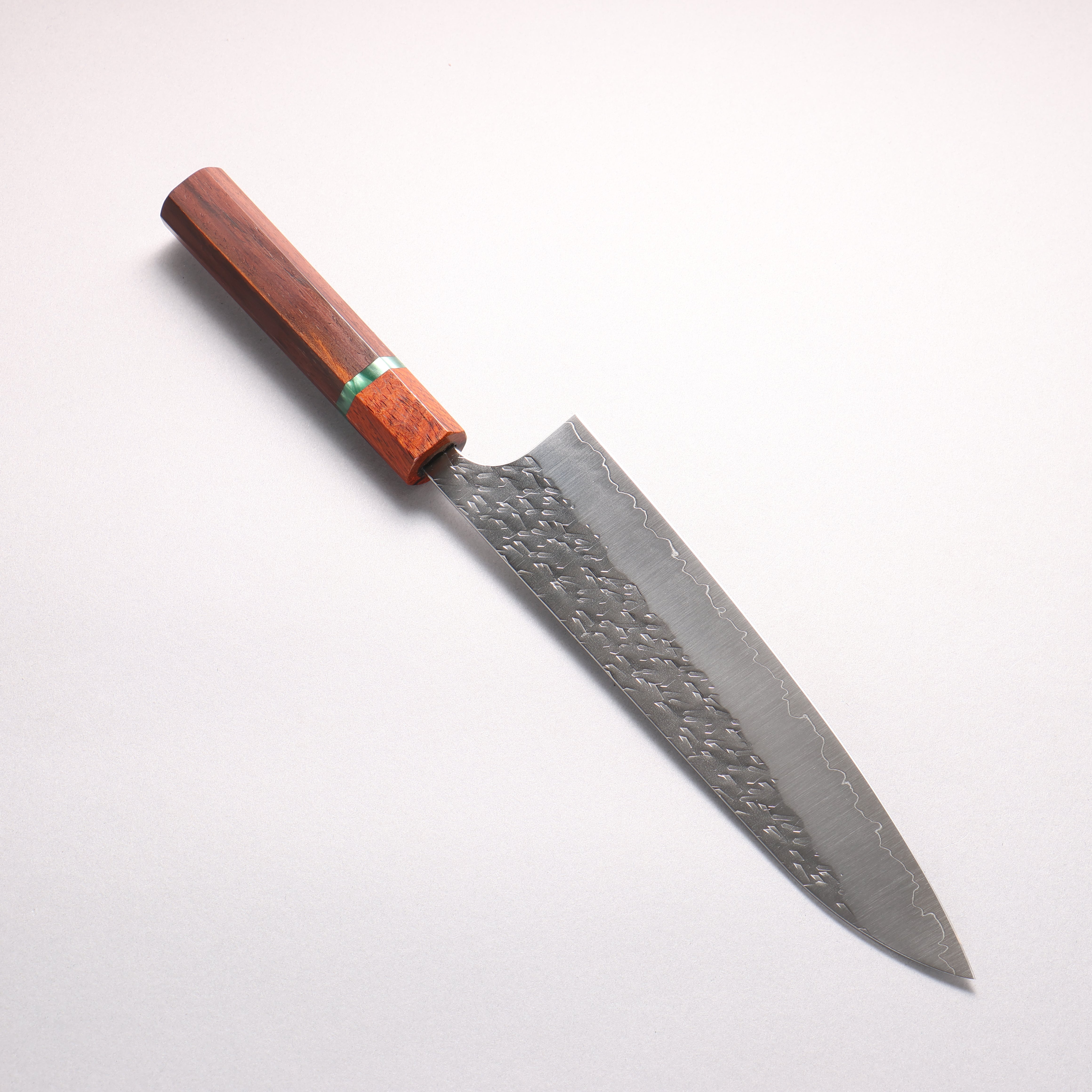 Yoshimi Kato Hyo SG2 Hammered Gyuto 210mm Rosewood (ferrule: Black Pakka wood) Shinogi Handle