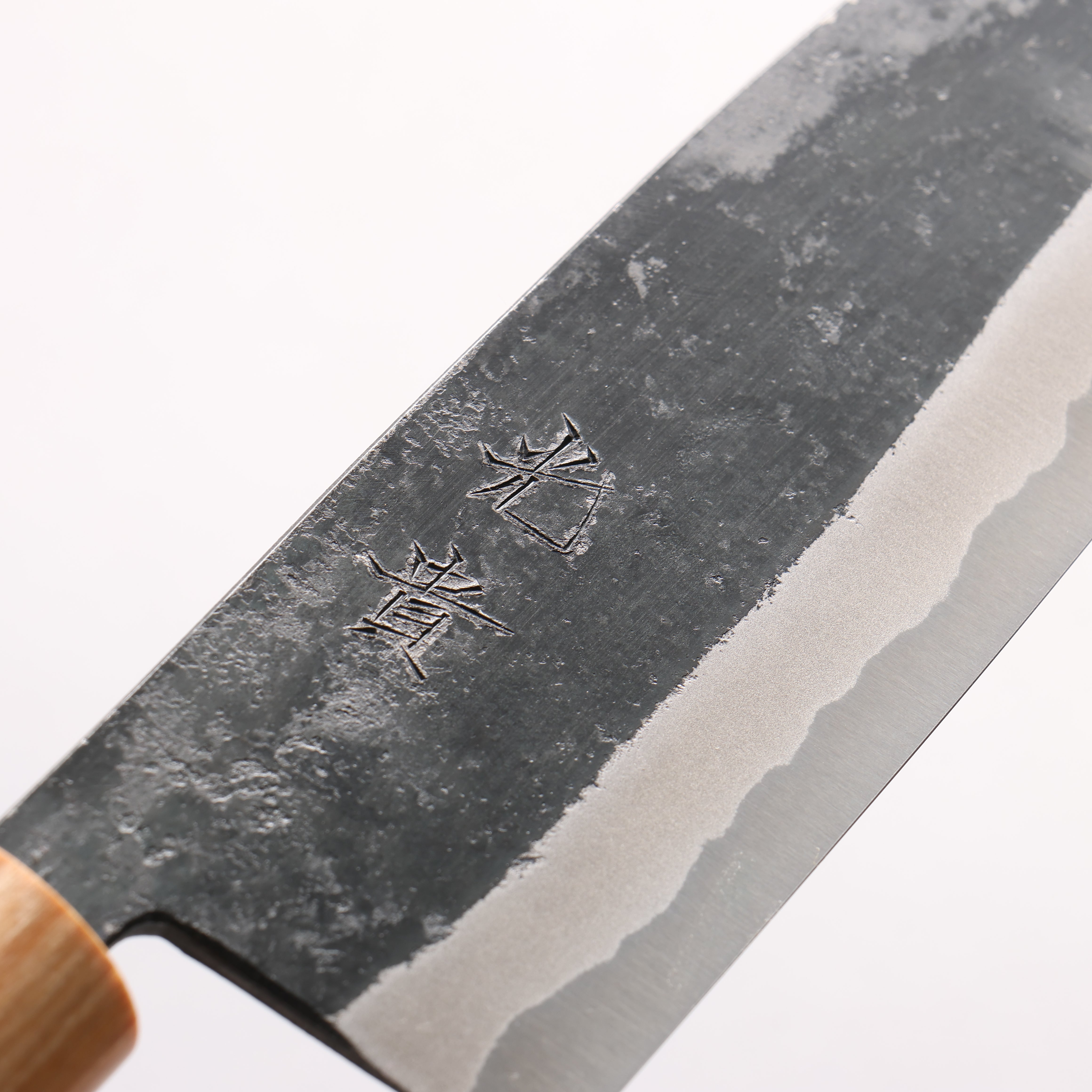 Kouki Blue Steel No.2 Black Finished Santoku 180mm American Cherry Handle