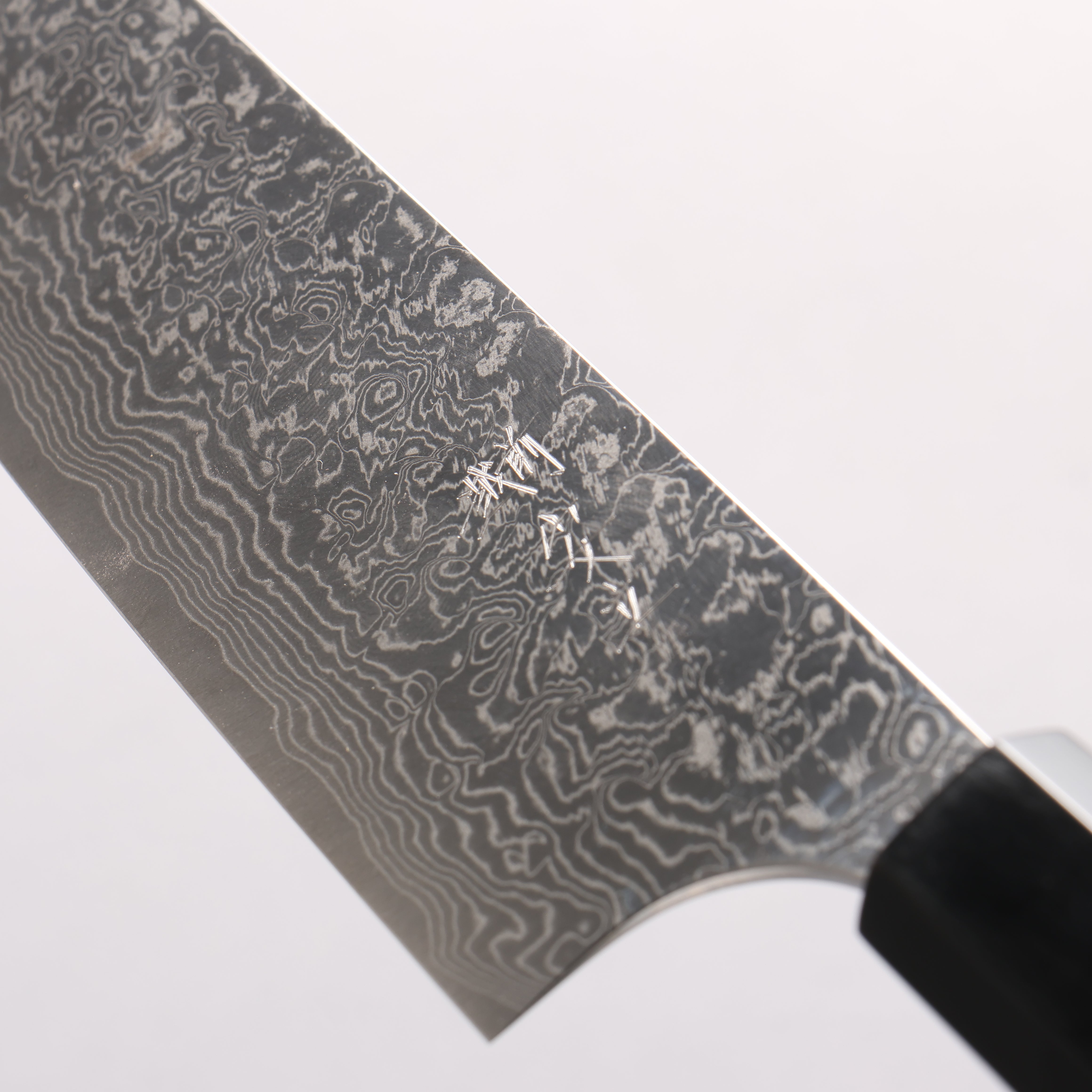 [Ginza Only] Anryu VG10 Migaki Finished Damascus Gyuto 180mm Ebony Wood (With Double Black Water Buffalo Horn) Handle
