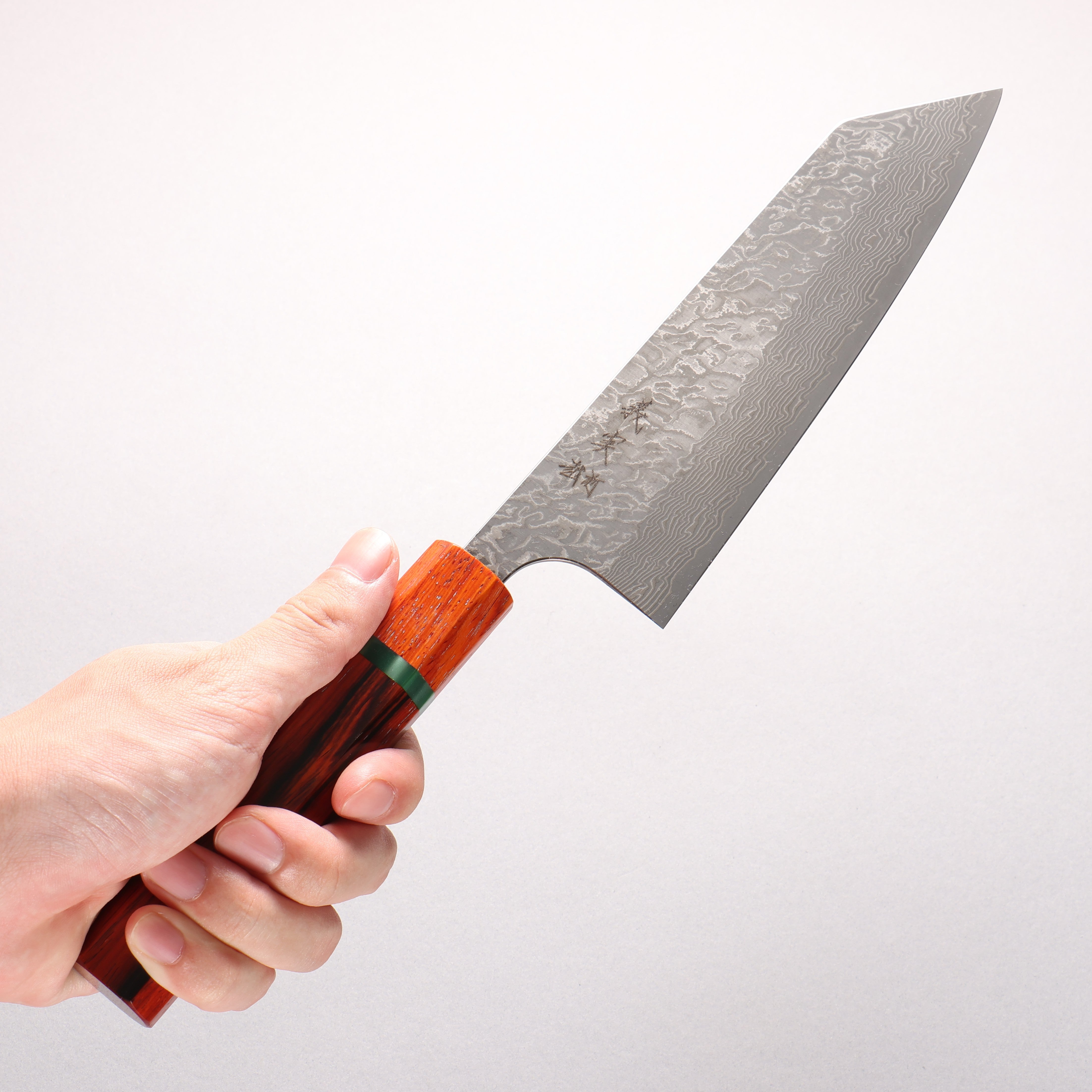 Yoshimi Kato VG10 Black Damascus Bunka 170mm Cocobolo (with Green Ring) Handle