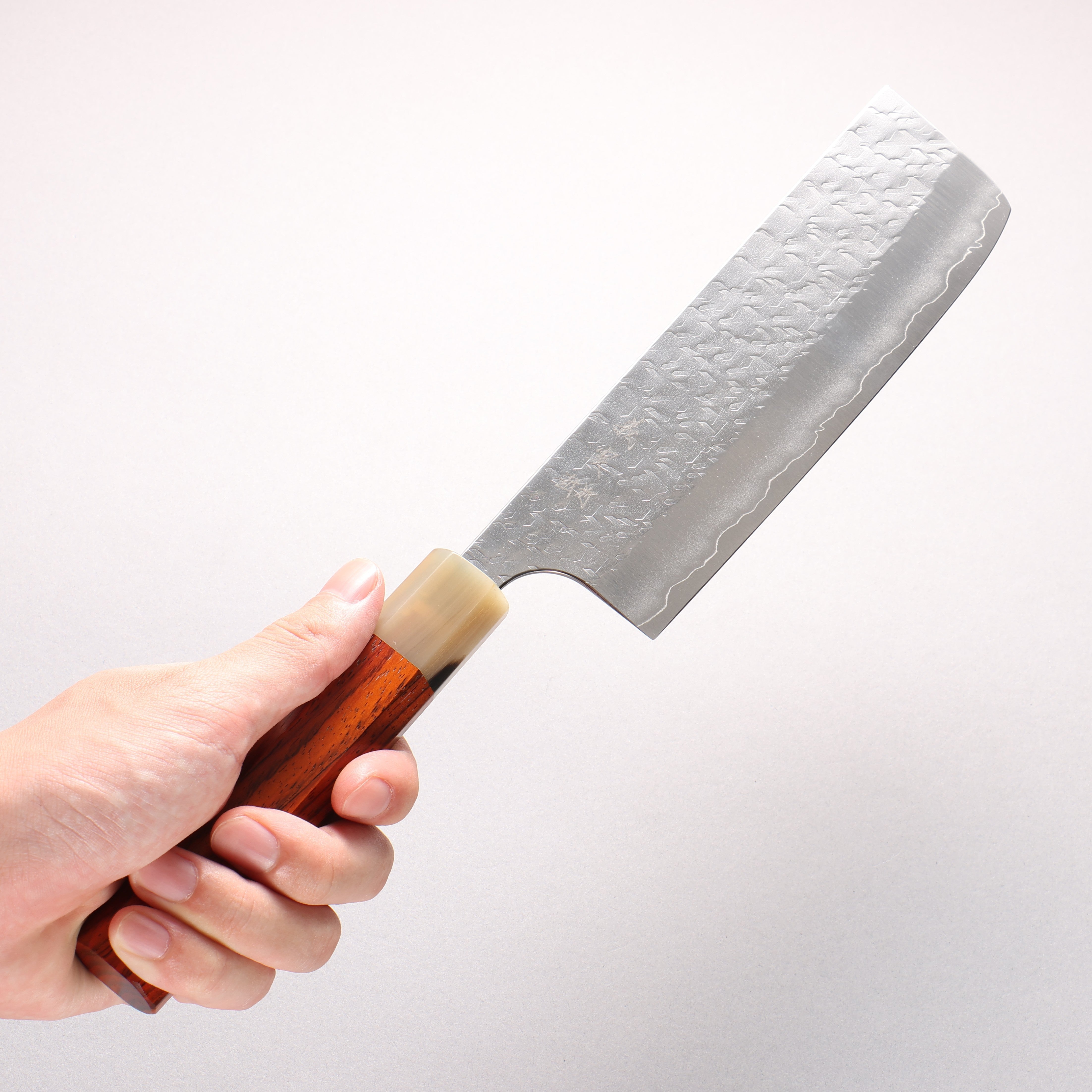 Yoshimi Kato Hyo SG2 Hammered Nakiri 165mm Cocobolo (ferrule: White Water Buffalo Horn) Handle